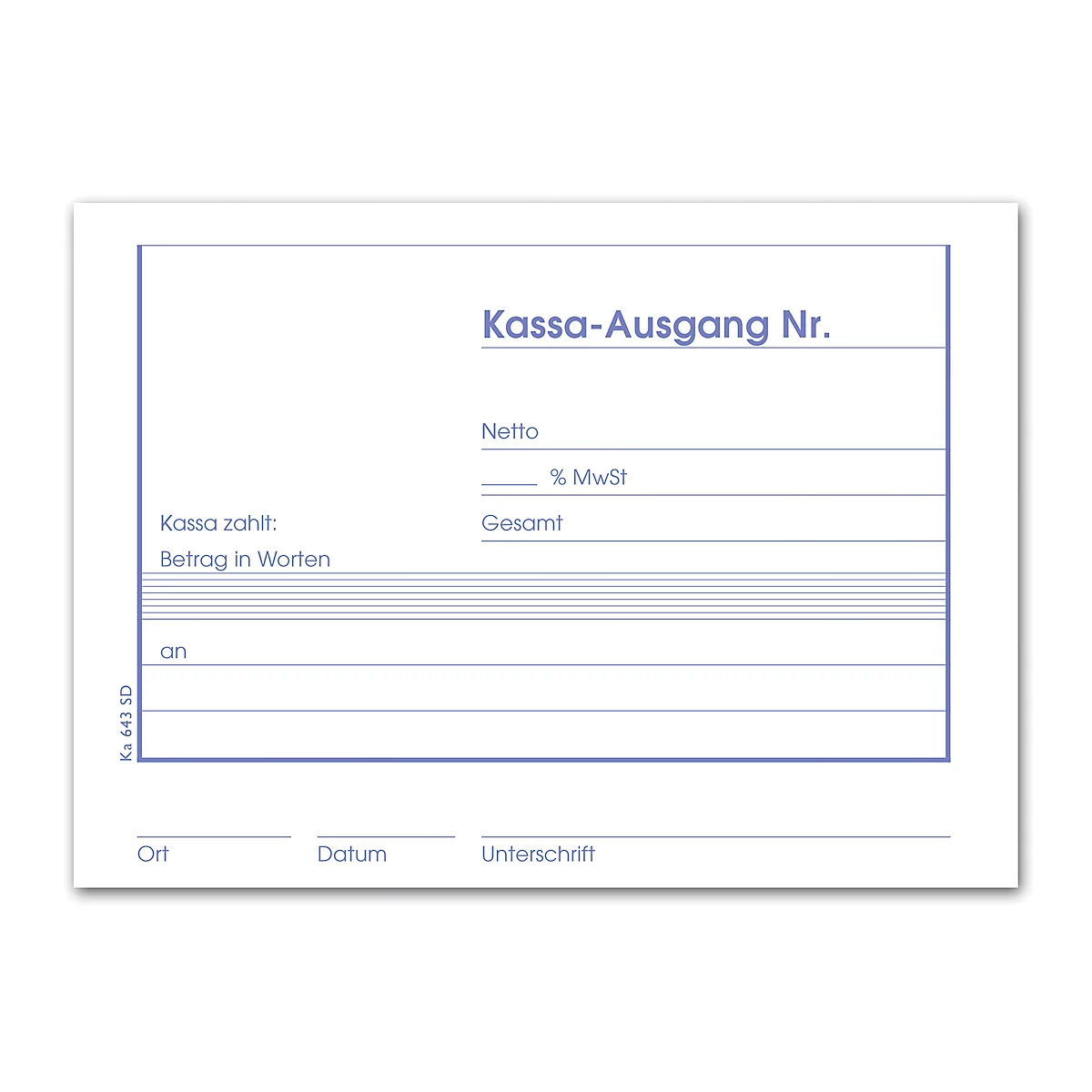 Kassa Aus A6 quer 3x40 Blatt