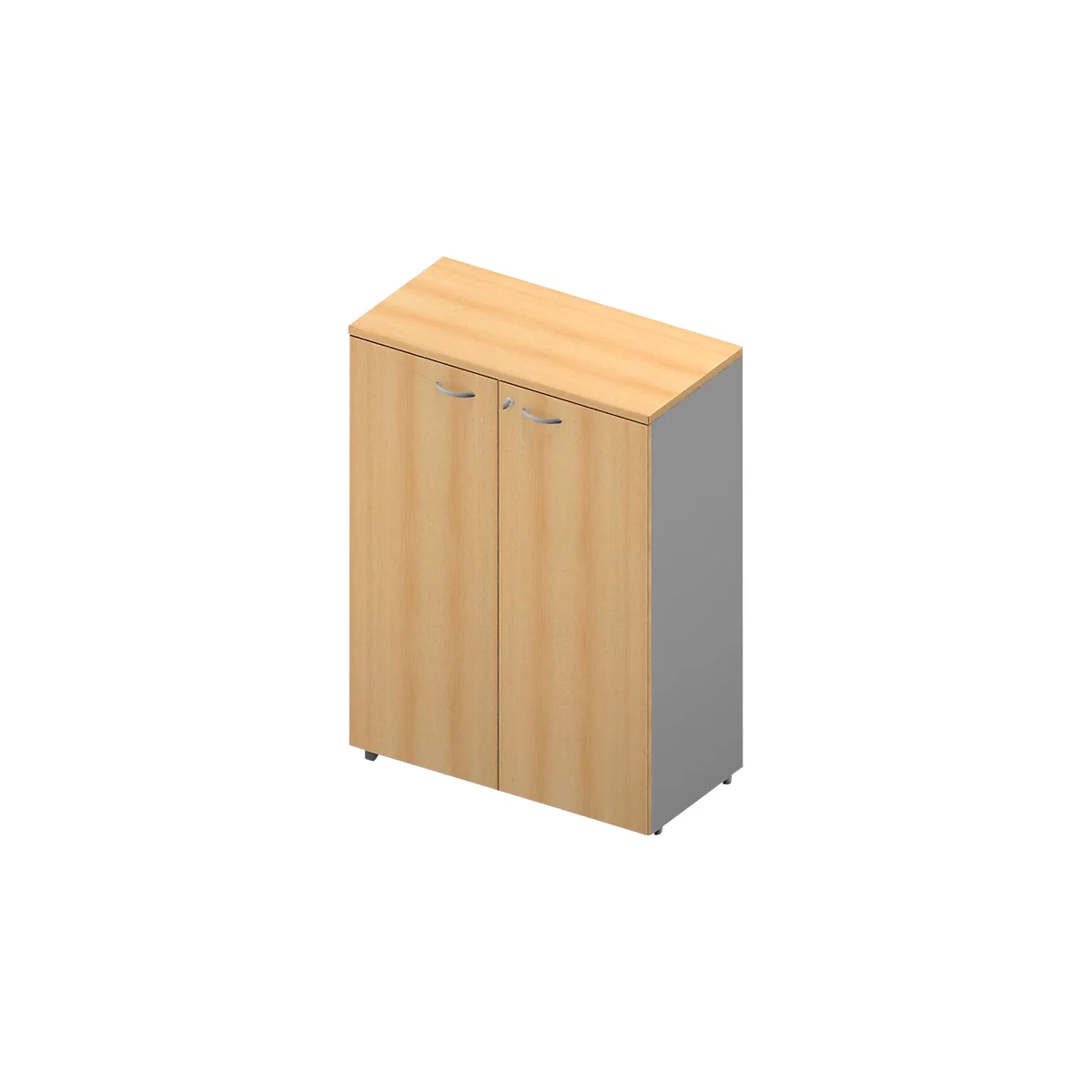 Kast ARLON OFFICE, 3 ordnerhoogten, afsluitbaar, B 900 x D 450 x H 1232 mm, beukenpatroon/aluminium