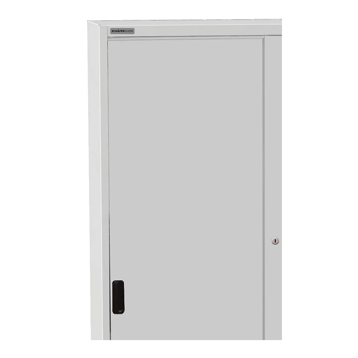 Kast, schuifdeuren, 950 x 400 x 1950 mm, lichtgrijs RAL 7035