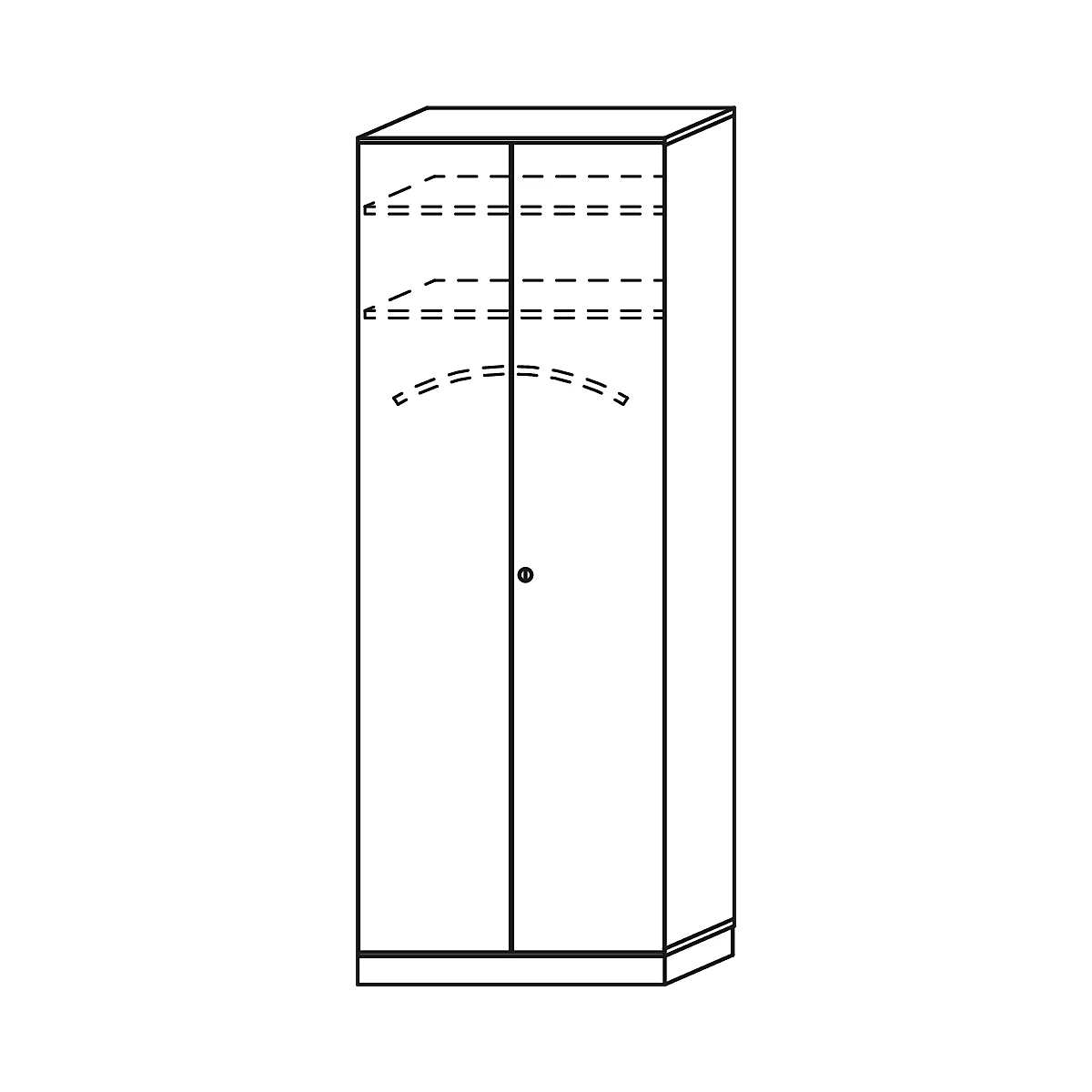 Kast TOPAS LINE, Garderobekast, 6 ordnerhoogten, B 800 mm, lichtgrijs
