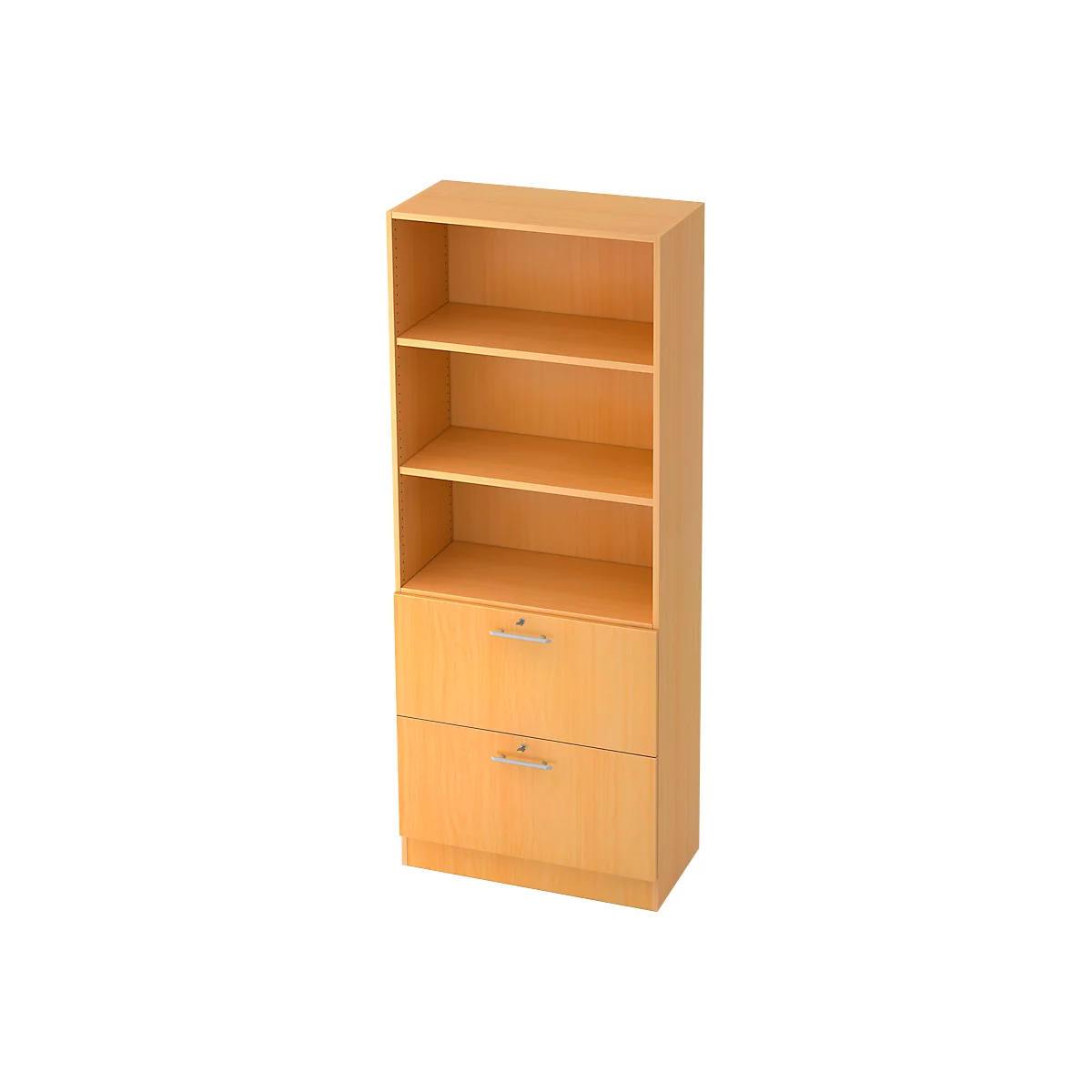 Kast ULM, met uittrekbare hangmappensystemen, 3 ordnerhoogten, H 2004 x B 800 x D 420 mm, beukenpatroon