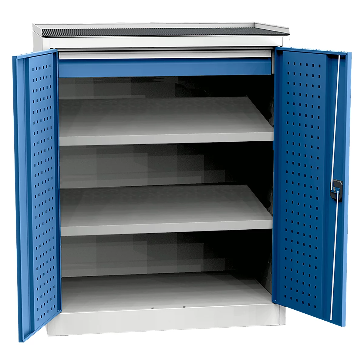 Kast voor zware belasting, 2 legborden, 1 schuiflade, draagvermogen per legbord 40 kg