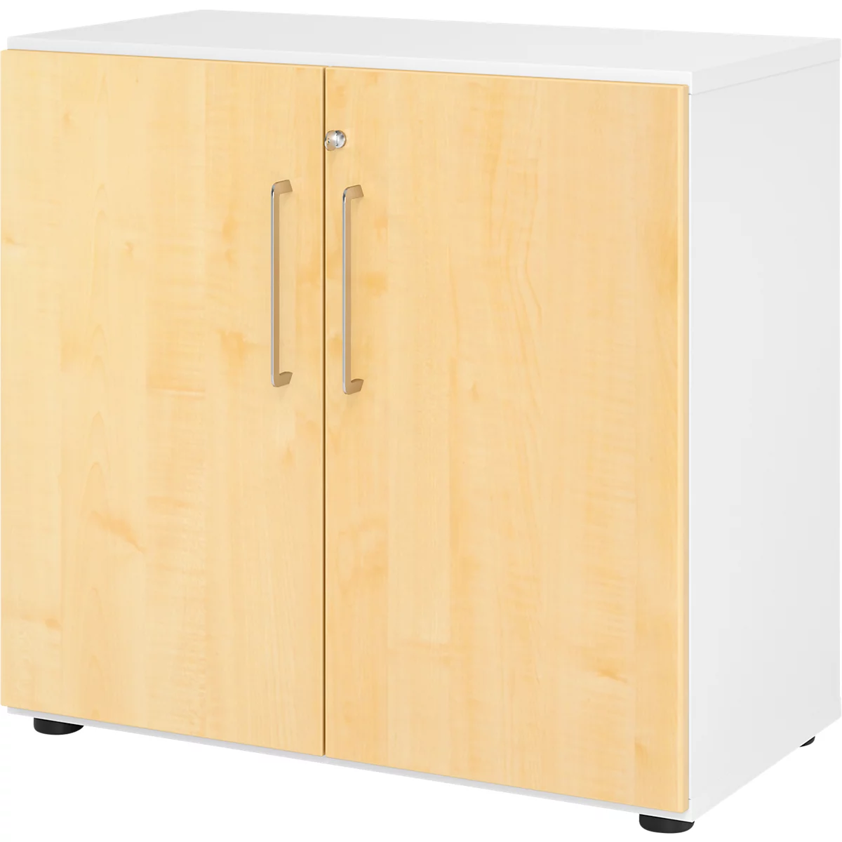 Kasten Breno, 2 OH, afsluitbaar, 28 kg per plank, B 800 x D 420 x H 748 mm, wit/mapulier