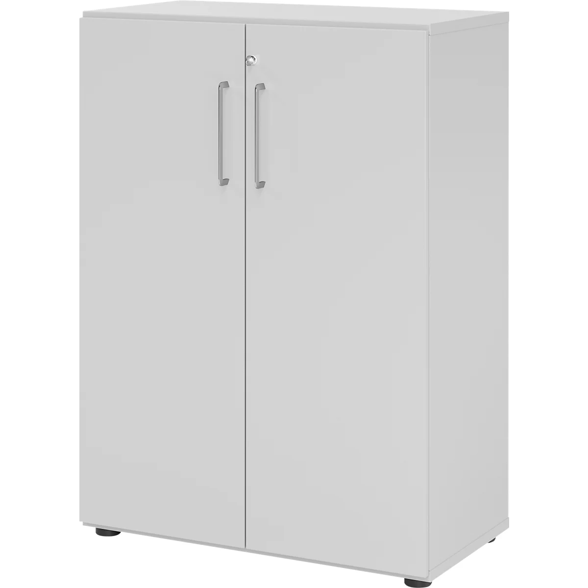 Kasten Breno, 3 OH, afsluitbaar, 28 kg per plank, B 800 x D 420 x H 1100 mm, lichtgrijs/lichtgrijs