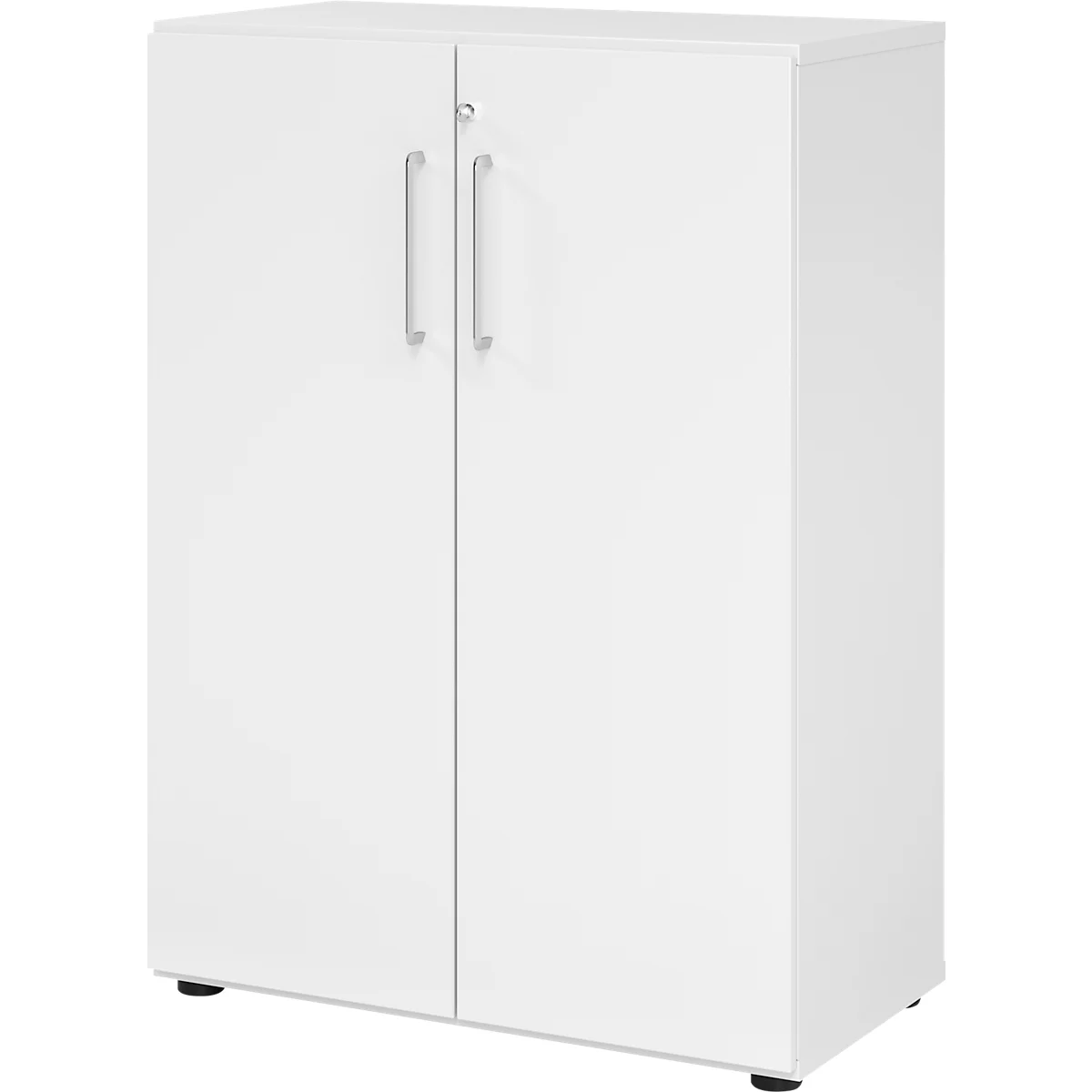 Kasten Breno, 3 OH, afsluitbaar, 28 kg per plank, B 800 x D 420 x H 1100 mm, wit/wit