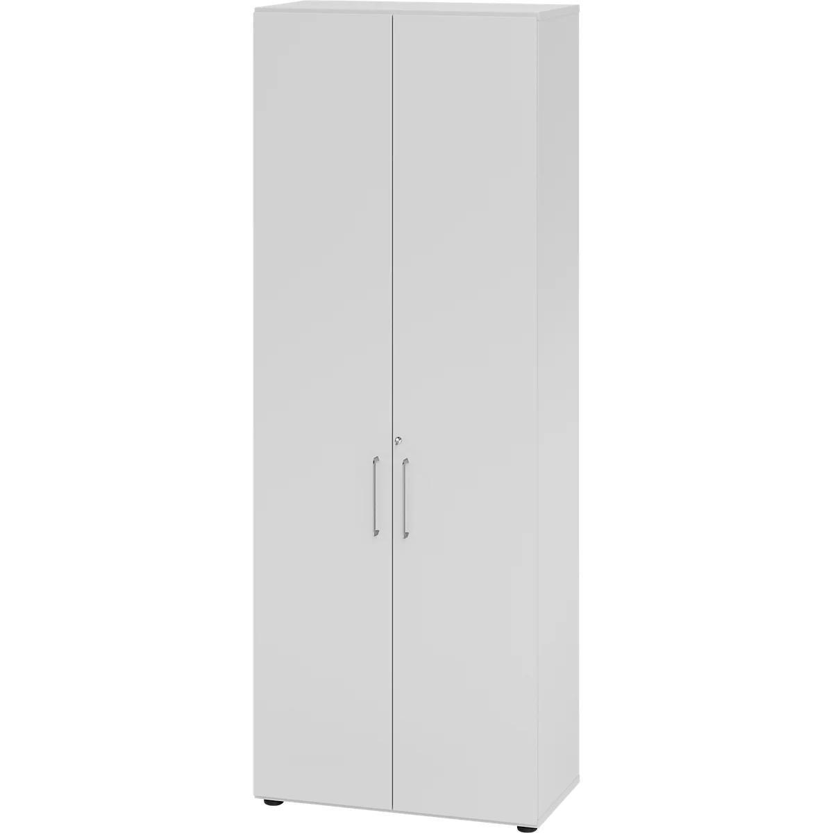 Kasten Breno, 6 OH, afsluitbaar, 28 kg per plank, B 800 x D 420 x H 2156 mm, lichtgrijs/lichtgrijs