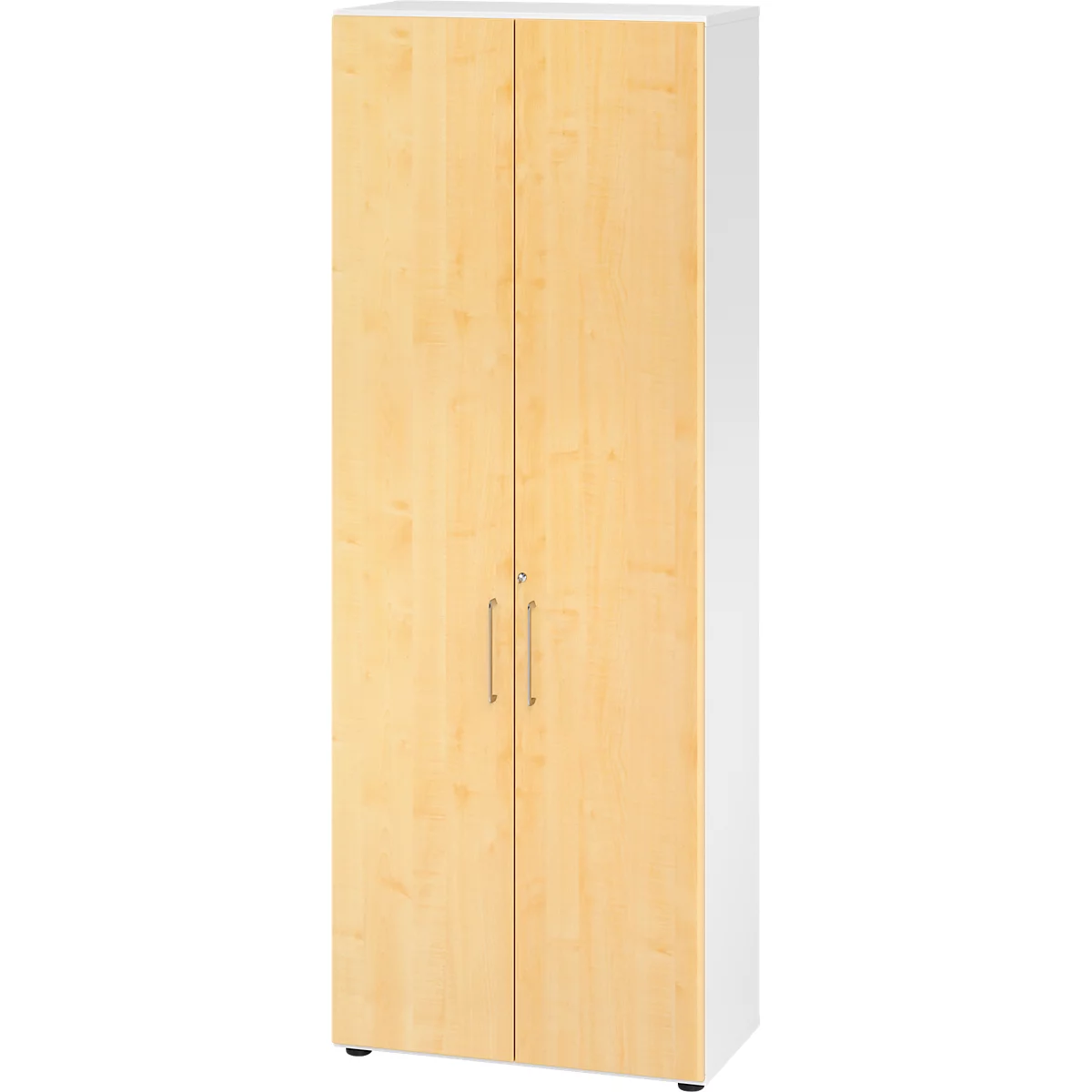 Kasten Breno, 6 OH, afsluitbaar, 28 kg per plank, B 800 x D 420 x H 2156 mm, wit/mapulier