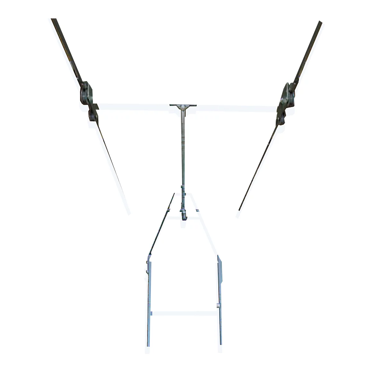 Kastenladder met treden, voor dubbele kast, draaibaar, 7 treden