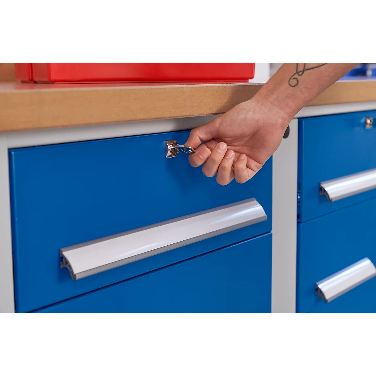 Kastenwerkbank Schäfer Shop Select PWi 150-0, Buche Multiplexplatte, bis 750 kg, B 1500 x T 700 x H 840 mm, Anthrazit