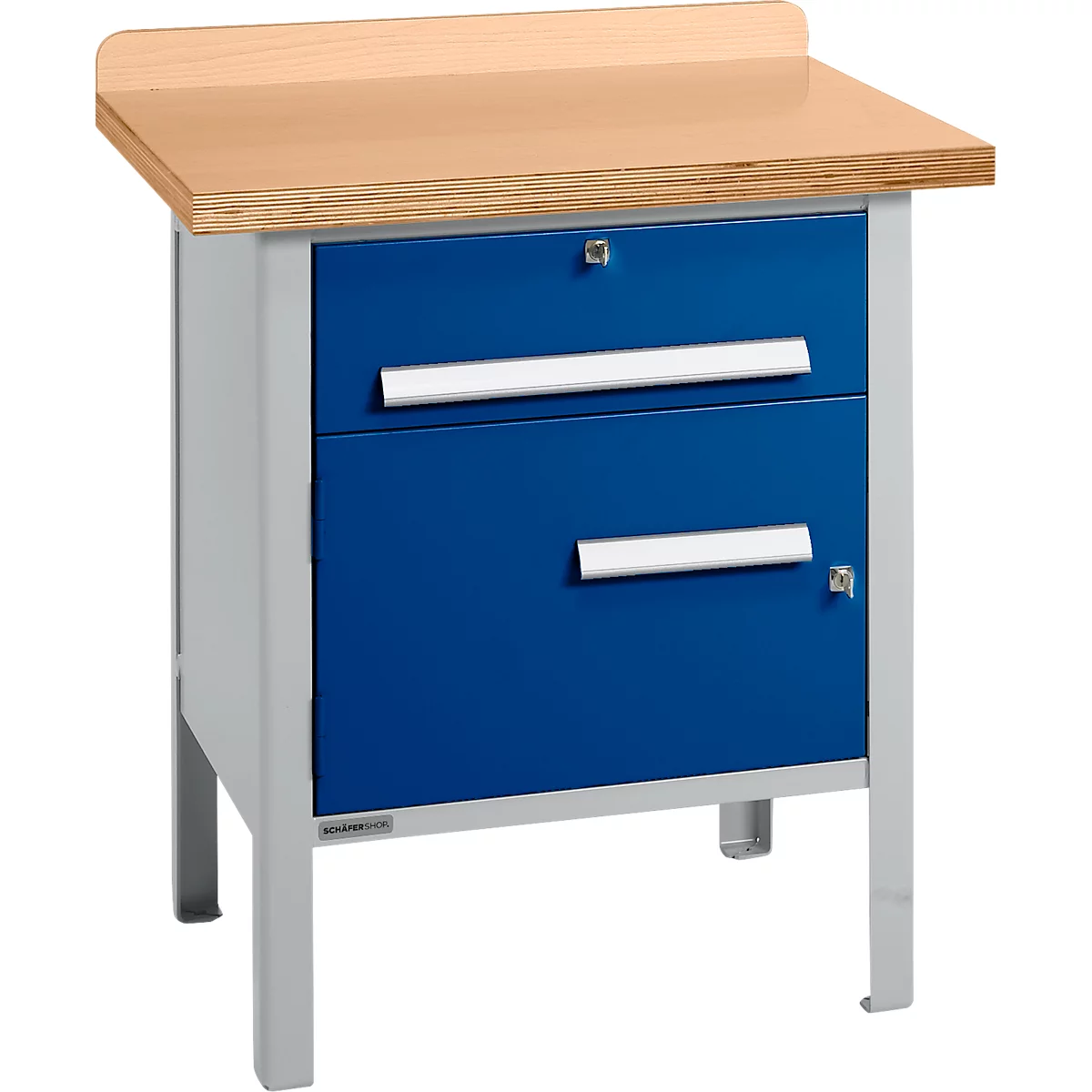 Kastenwerkbank Schäfer Shop Select PWi 75-0, Buche-Dekor Multiplexplatte, bis 750 kg, B 750 x T 700 x H 840 mm