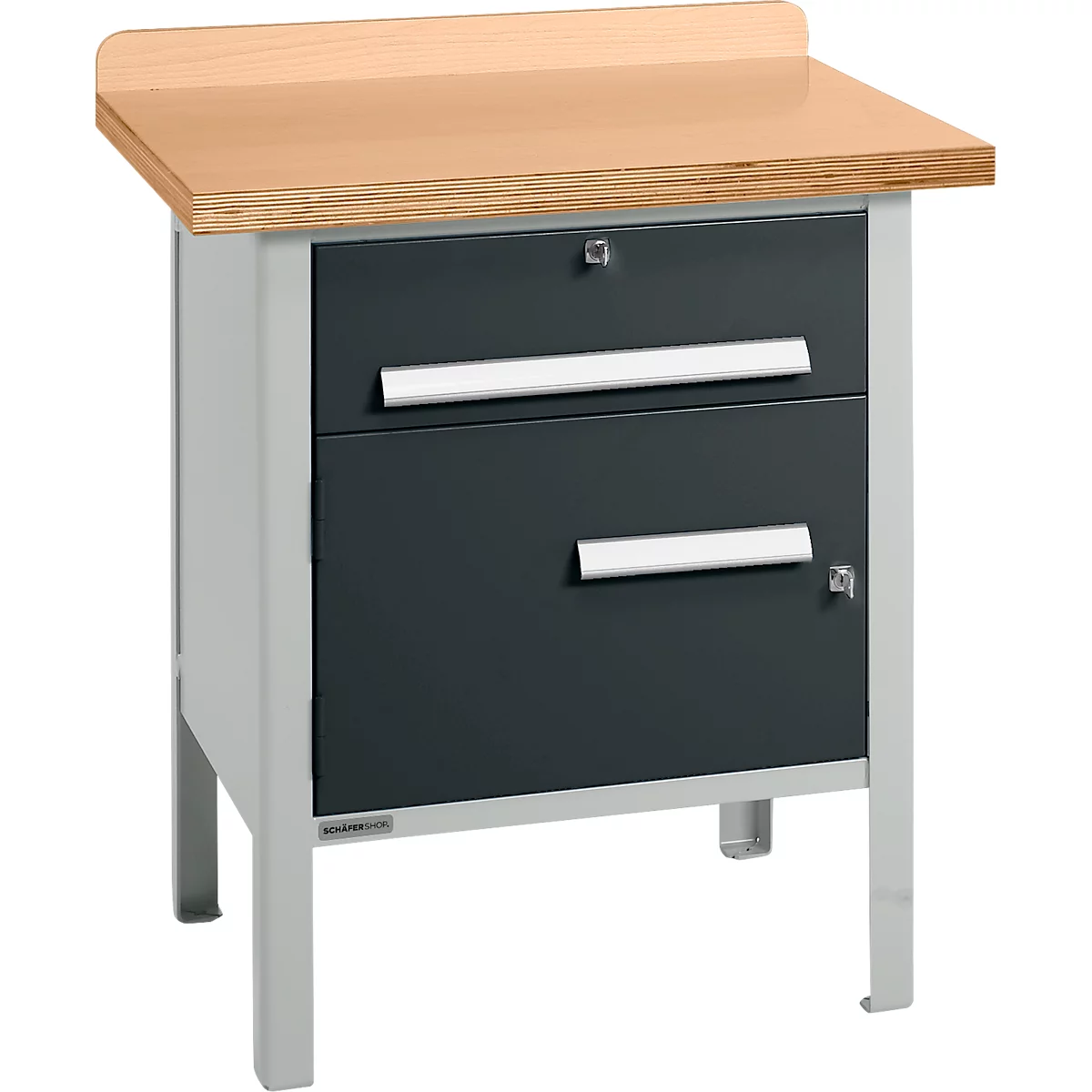 Kastenwerkbank Schäfer Shop Select PWi 75-0, Buche Multiplexplatte, bis 750 kg, B 750 x T 700 x H 840 mm