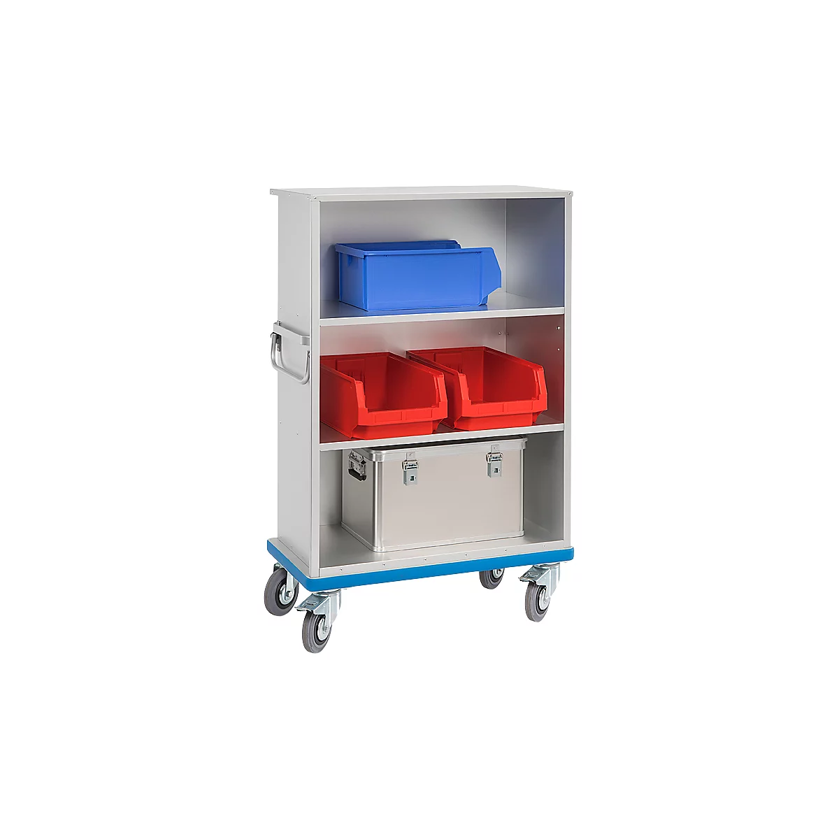Kastwagen GMÖHLING G®-Cup light, open voorkant, tot 300 kg, 3 etages, volume ca. 460 l
