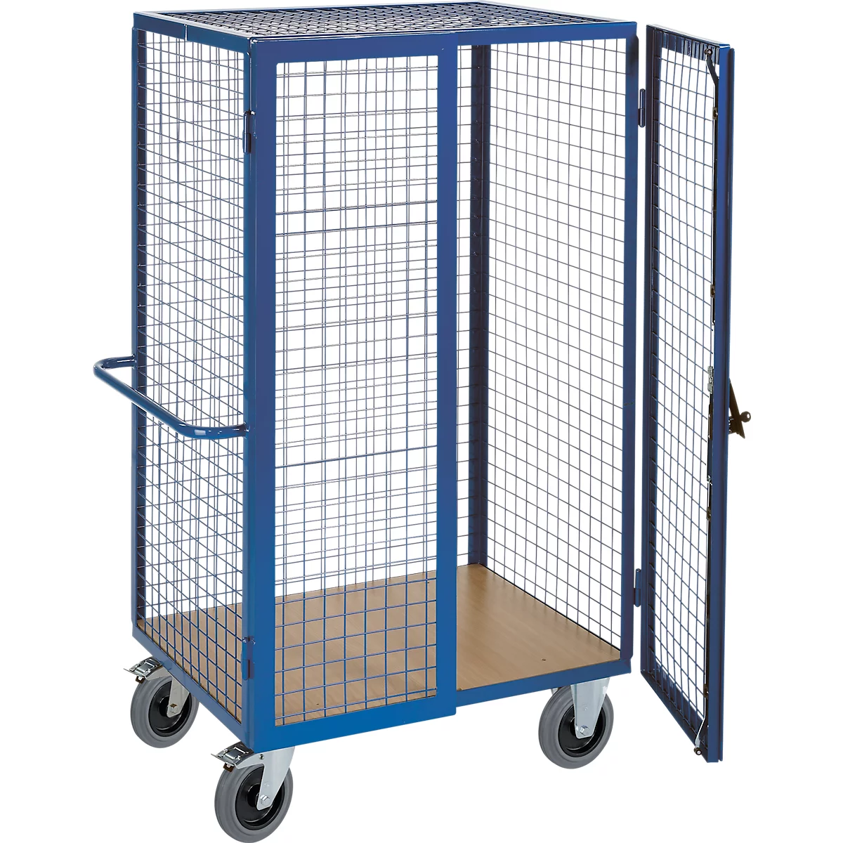 Kastwagen met roosterwanden, 1150 x 750 x 1800 mm, met afsluitbare dubbele vleugeldeur
