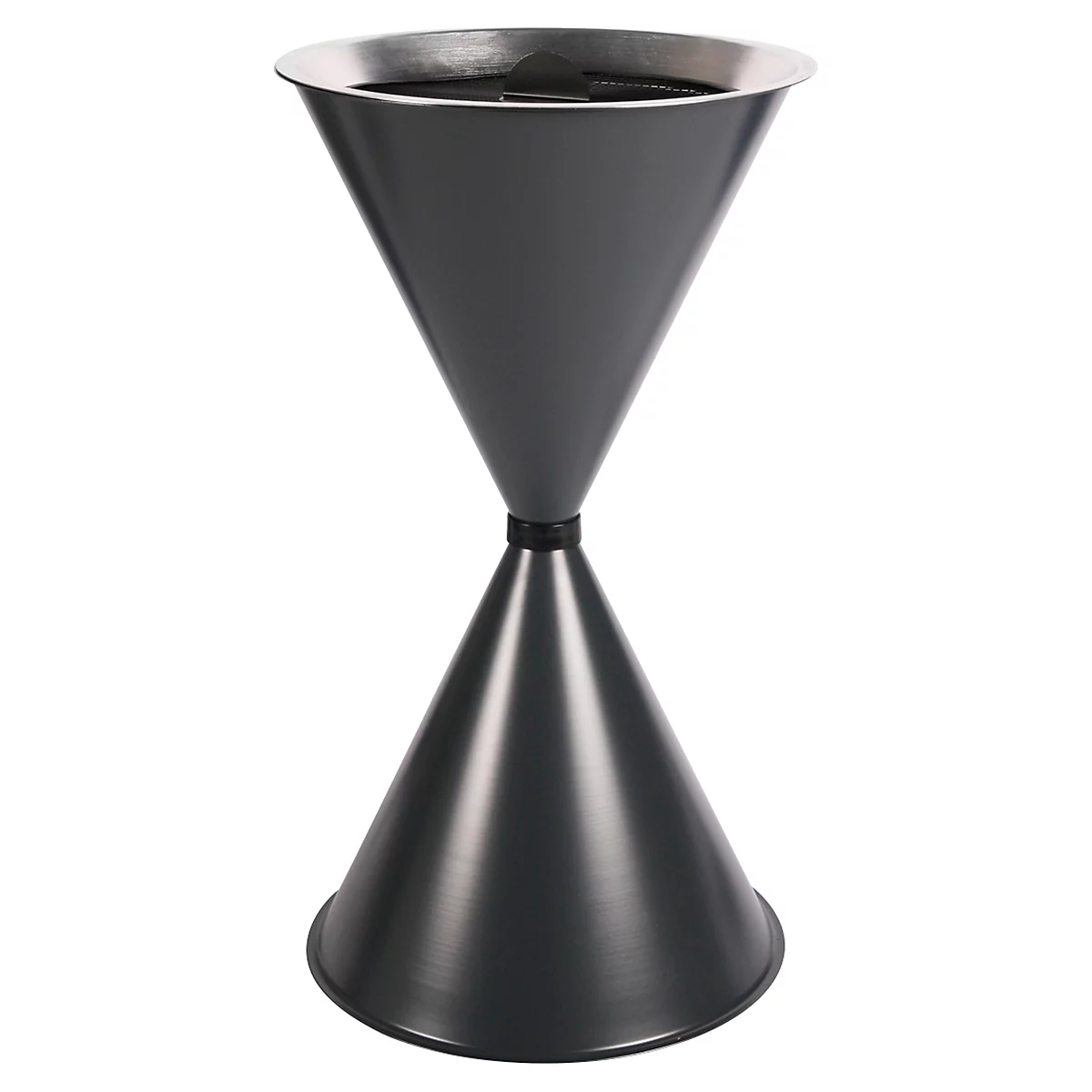 Kegelvormige staande asbak Diabola ECO, aluminium inzetbak, H 710 mm, ø 400 mm, antraciet, kwartszand