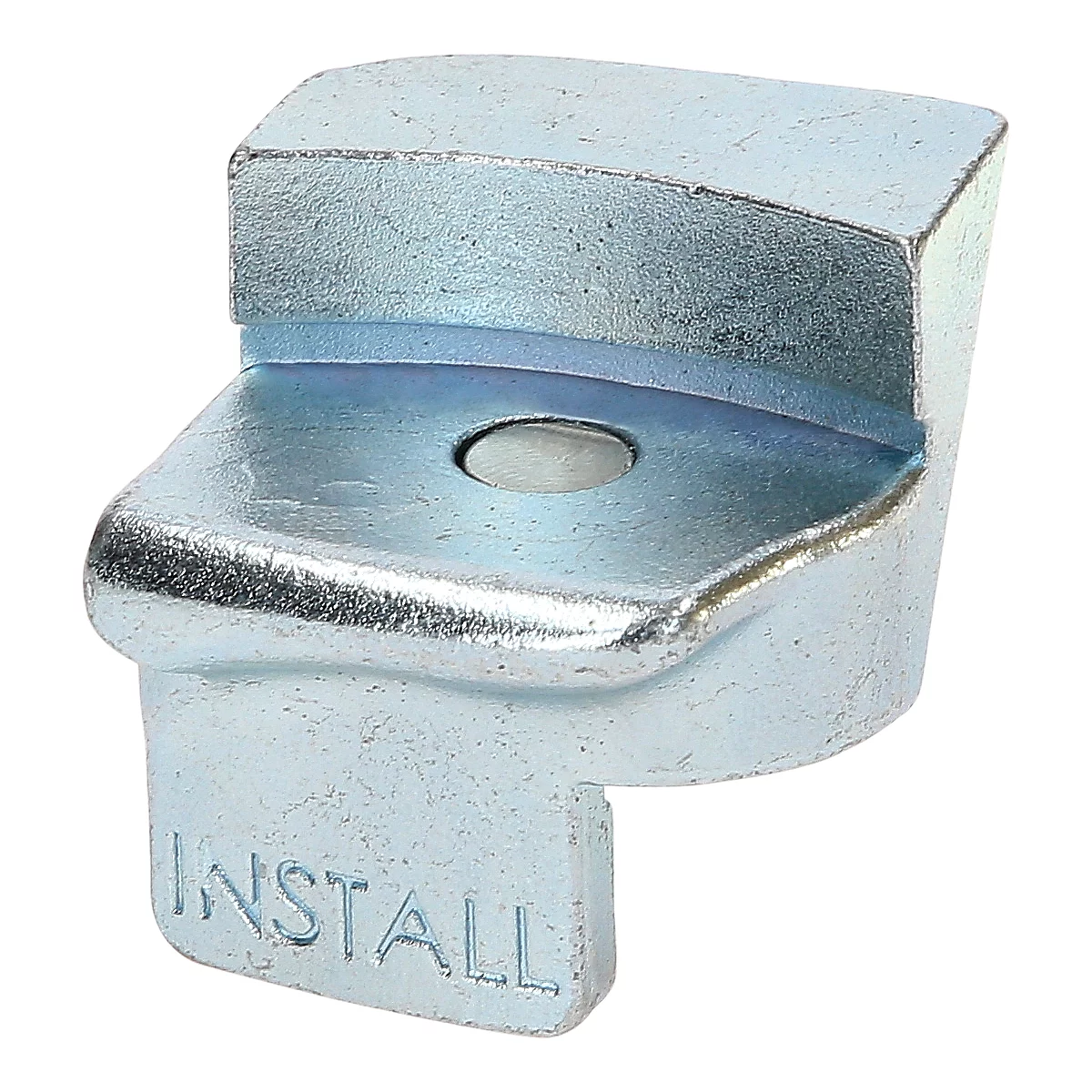 Metall-Montage-Clip mit dem Wort INSTALL.