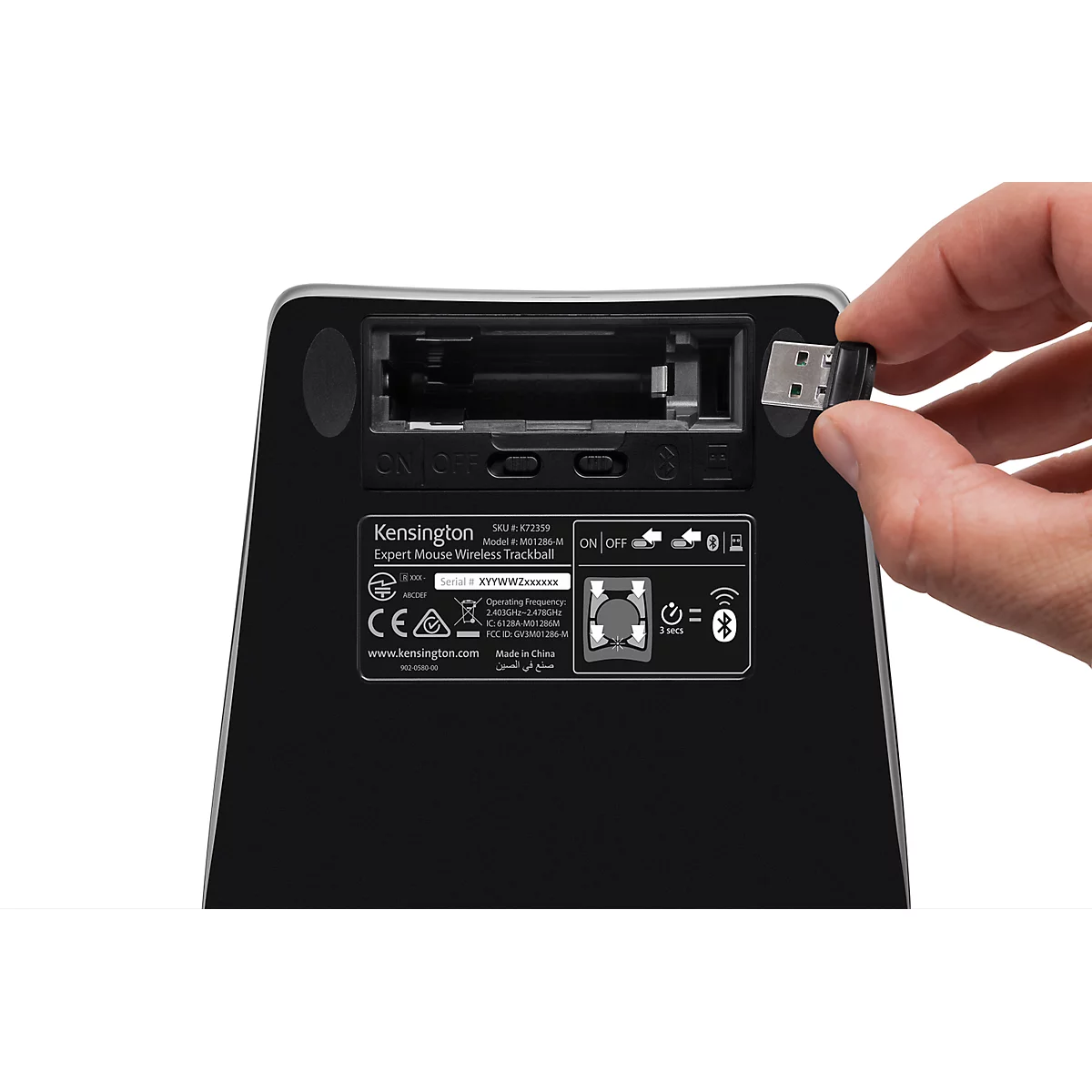 Kensington draadloze muis trackball Expert, draadloos, bluetooth 4.0 of USB, zeer precies