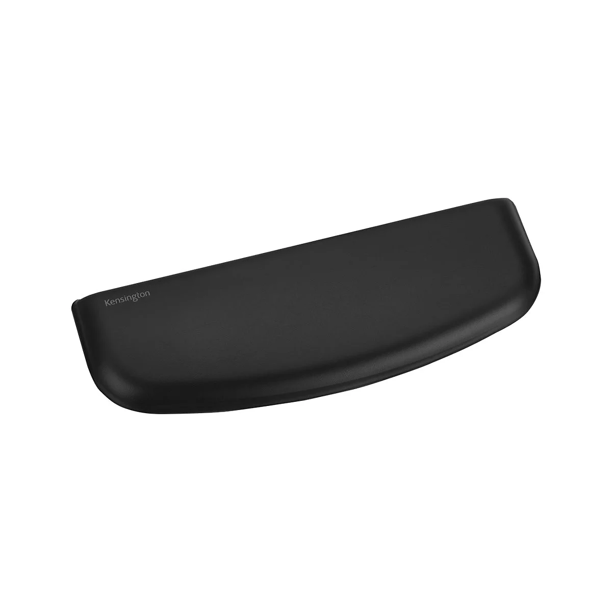 Schwarze Handgelenkauflage von Kensington. Auf der linken Seite befindet sich der Markenname.