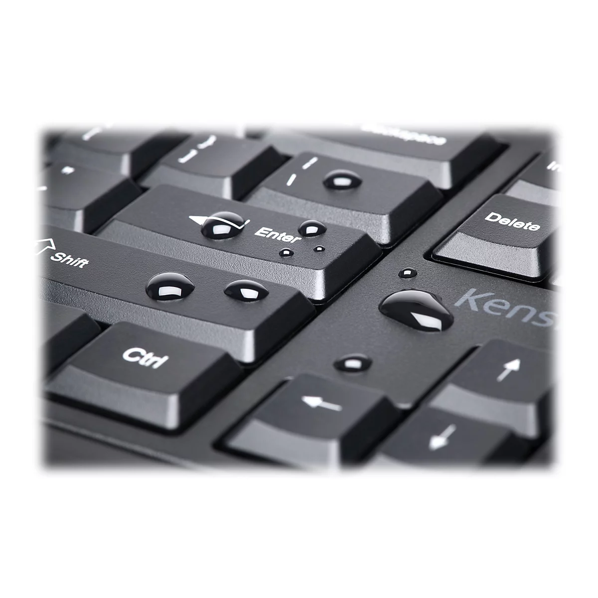 Kensington Pro Fit Ergo Wireless Keyboard - Tastatur - kabellos - 2.4 GHz, Bluetooth 4.0 - Deutsch - Schwarz