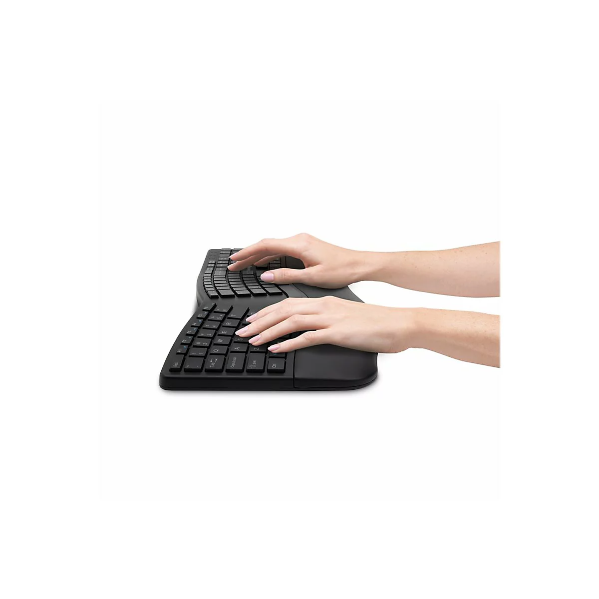 Kensington Pro Fit Ergo Wireless Keyboard - Tastatur - kabellos - 2.4 GHz, Bluetooth 4.0 - Deutsch - Schwarz