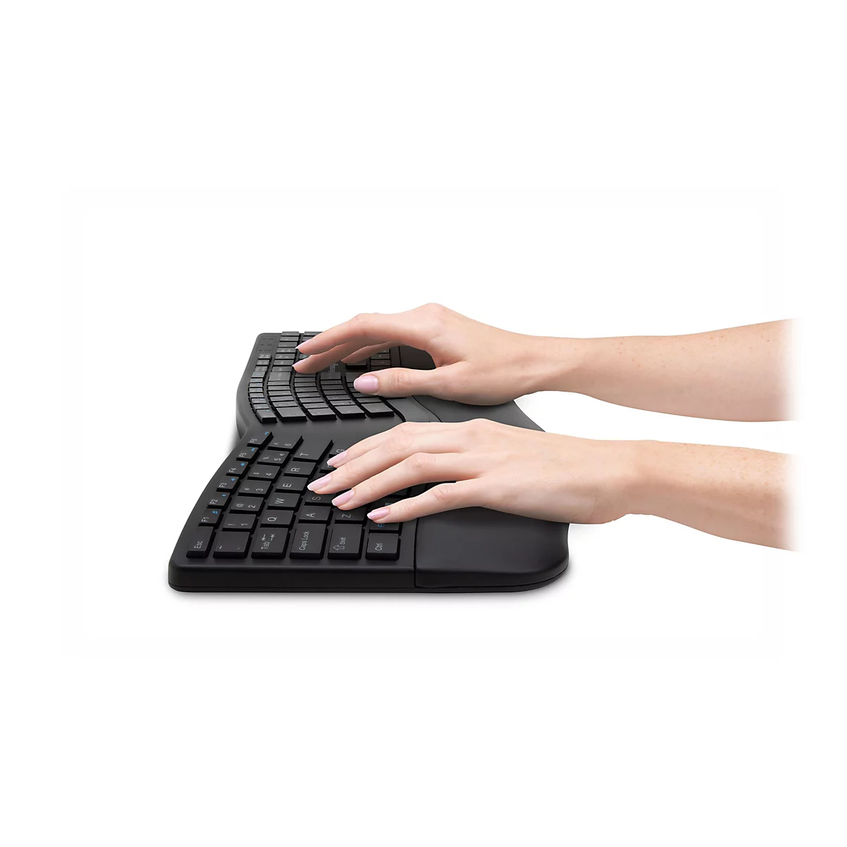 Kensington Pro Fit Ergo Wireless Keyboard - Tastatur - kabellos - 2.4 GHz, Bluetooth 4.0 - Deutsch - Schwarz