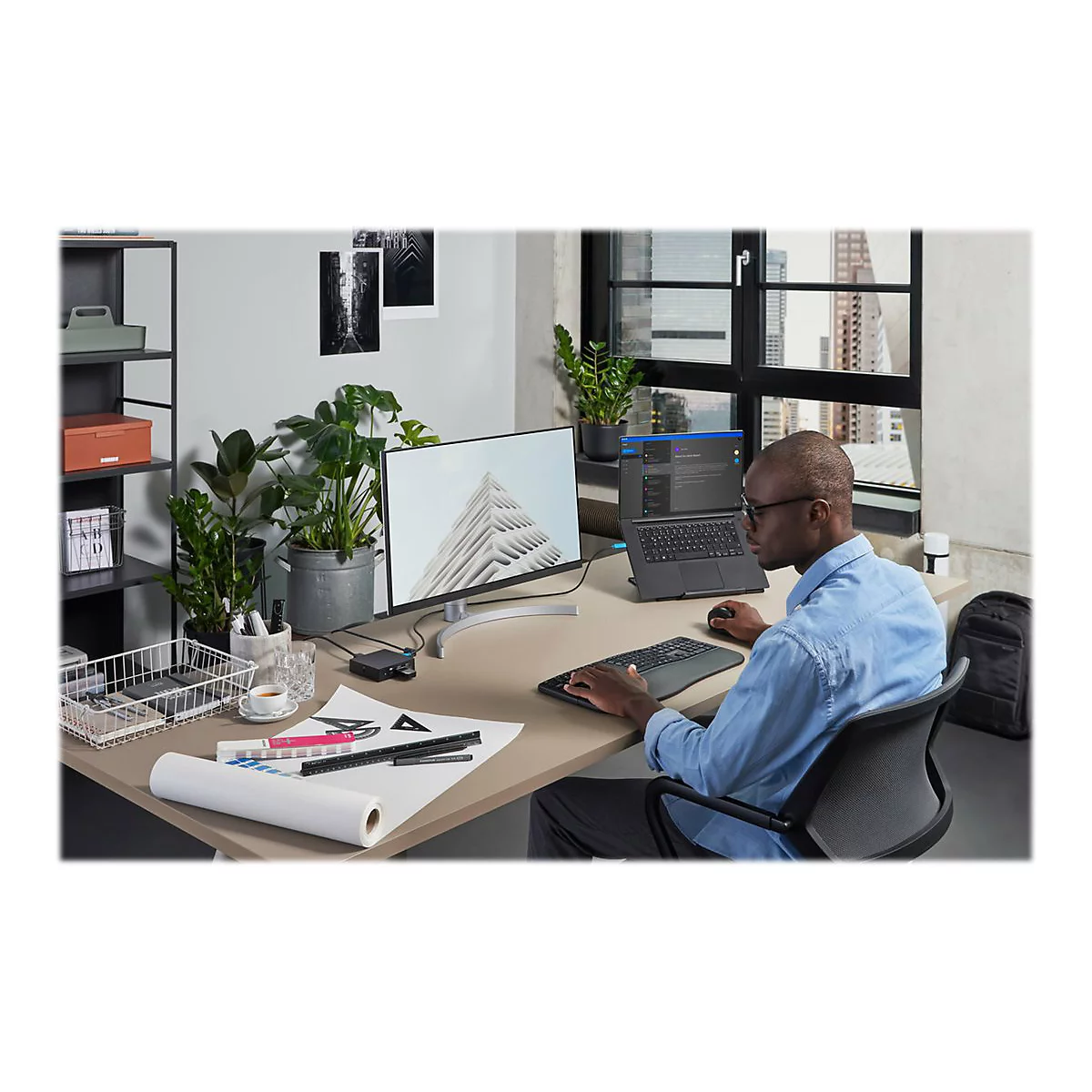 Kensington Pro Fit Ergo Wireless Keyboard - Tastatur - kabellos - 2.4 GHz, Bluetooth 4.2 - GB - Schwarz
