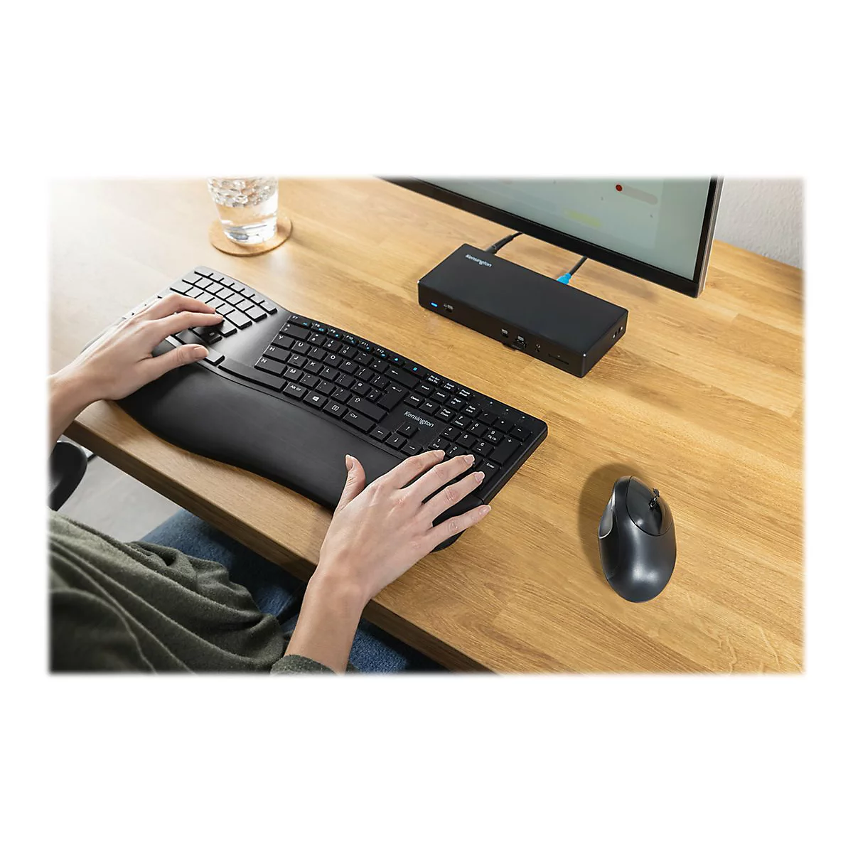 Kensington Pro Fit Ergo Wireless Keyboard - Tastatur - USA - Schwarz