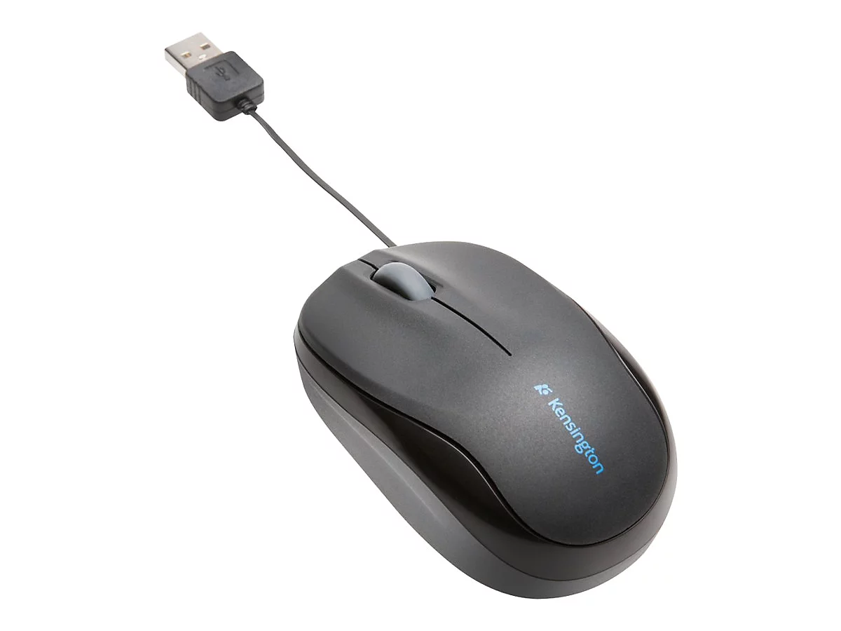 Kensington Pro Fit Retractable Mobile - Maus - USB - Schwarz