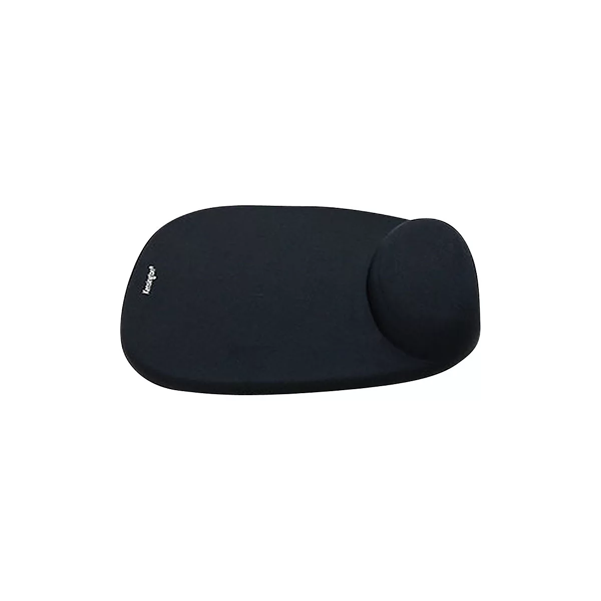 Tapis de souris ergonomique noir avec repose-poignet, marque 'Kensington'.