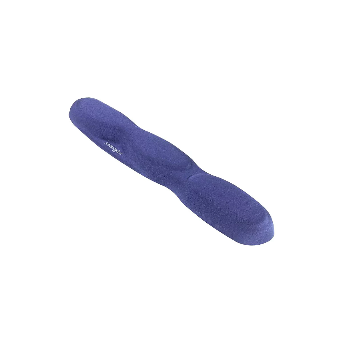 Blaues ergonomisches Handgelenkpad. Der Schriftzug "Kensington" ist abgebildet.