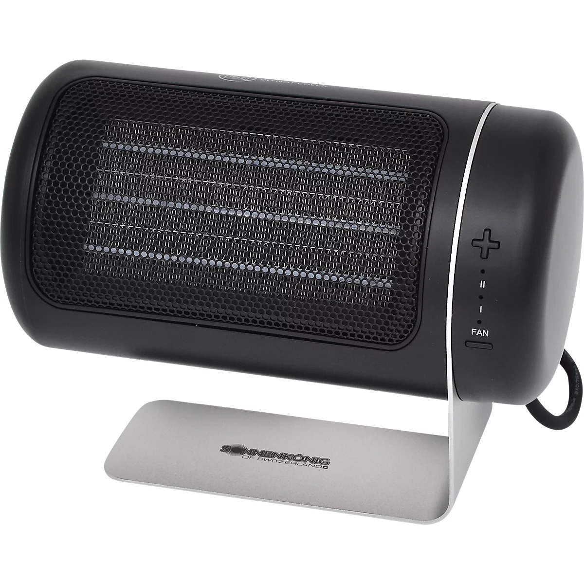 Keramik Heizlüfter DUBLIN, 1500 W, für Räume bis 50 m³, 2 Heizstufen & 1 Ventilationsstufe, vertikale Oszillation bis 50°, Überhitzungsschutz, schwarz-weiss
