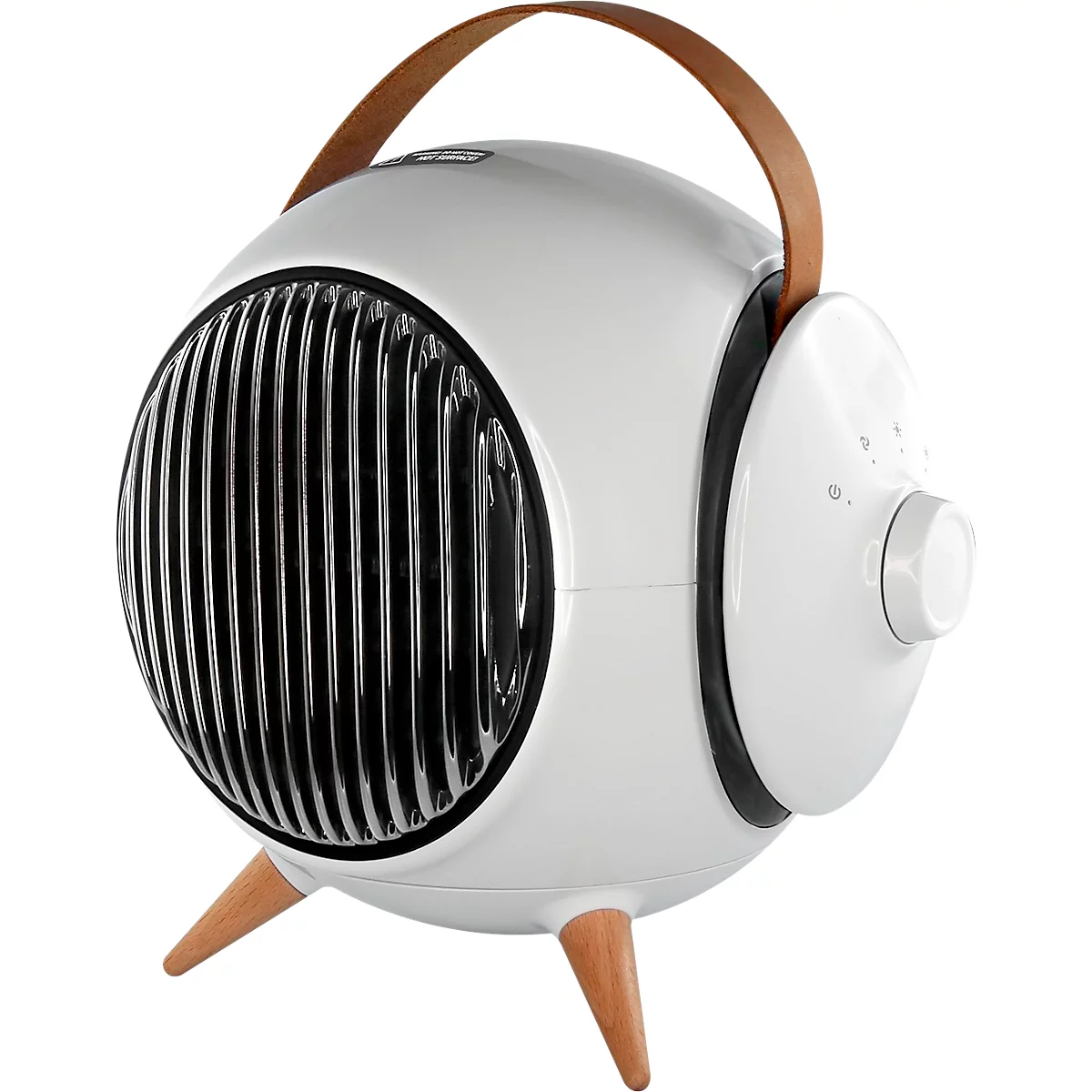 Keramik Heizlüfter LIMA, 1200 W, 2 Heizstufen & 1 Ventilationsstufe, automatische horizontale Oszillation & manuelle vertikale Oszillation, Überhitzungs- & Kippschutz, braun-weiss