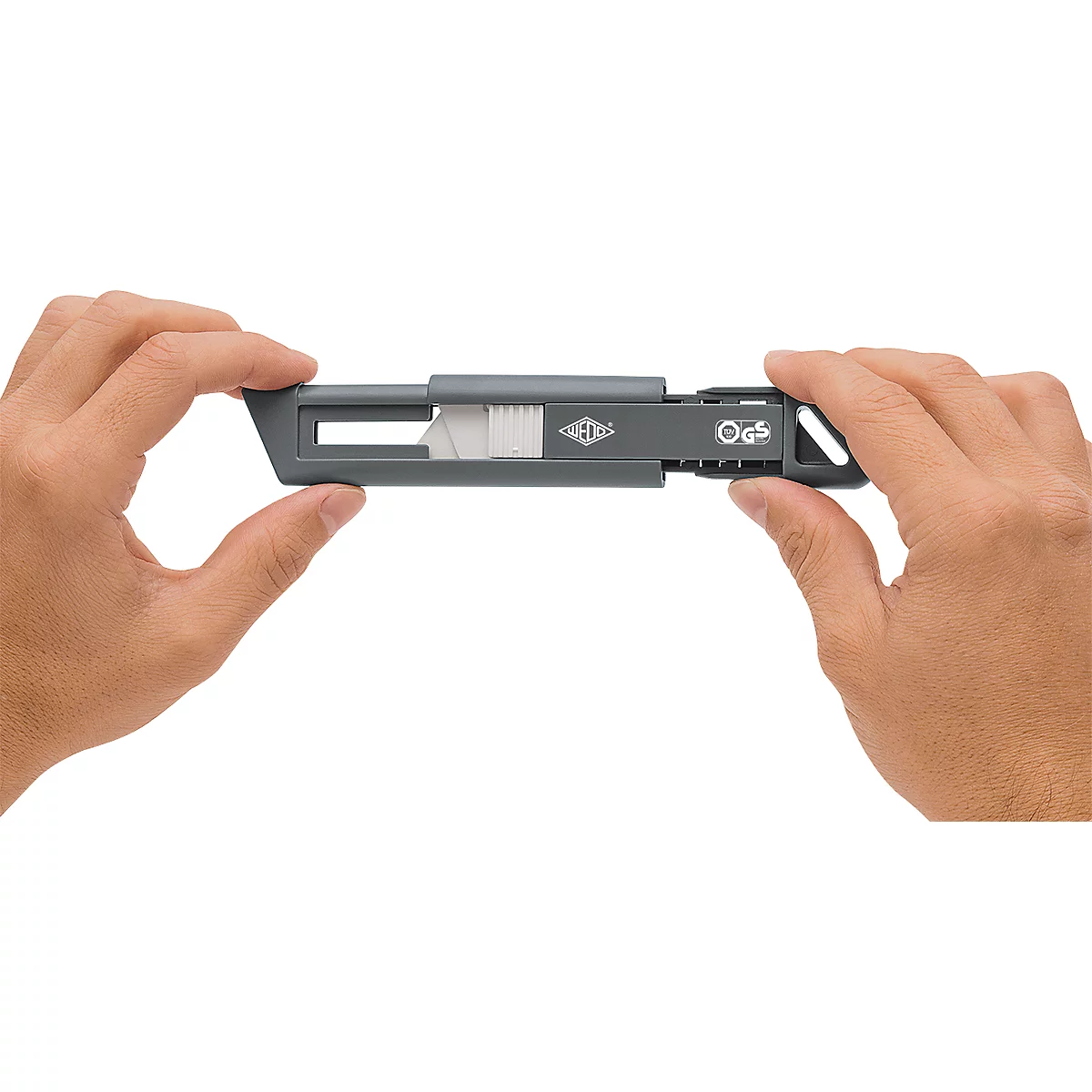 Keramik Sicherheitsmesser Wedo® CERA-Safeline® Safety Cutter COMPACT, automat. Klingenrückzug, für Rechts-/Linkshänder