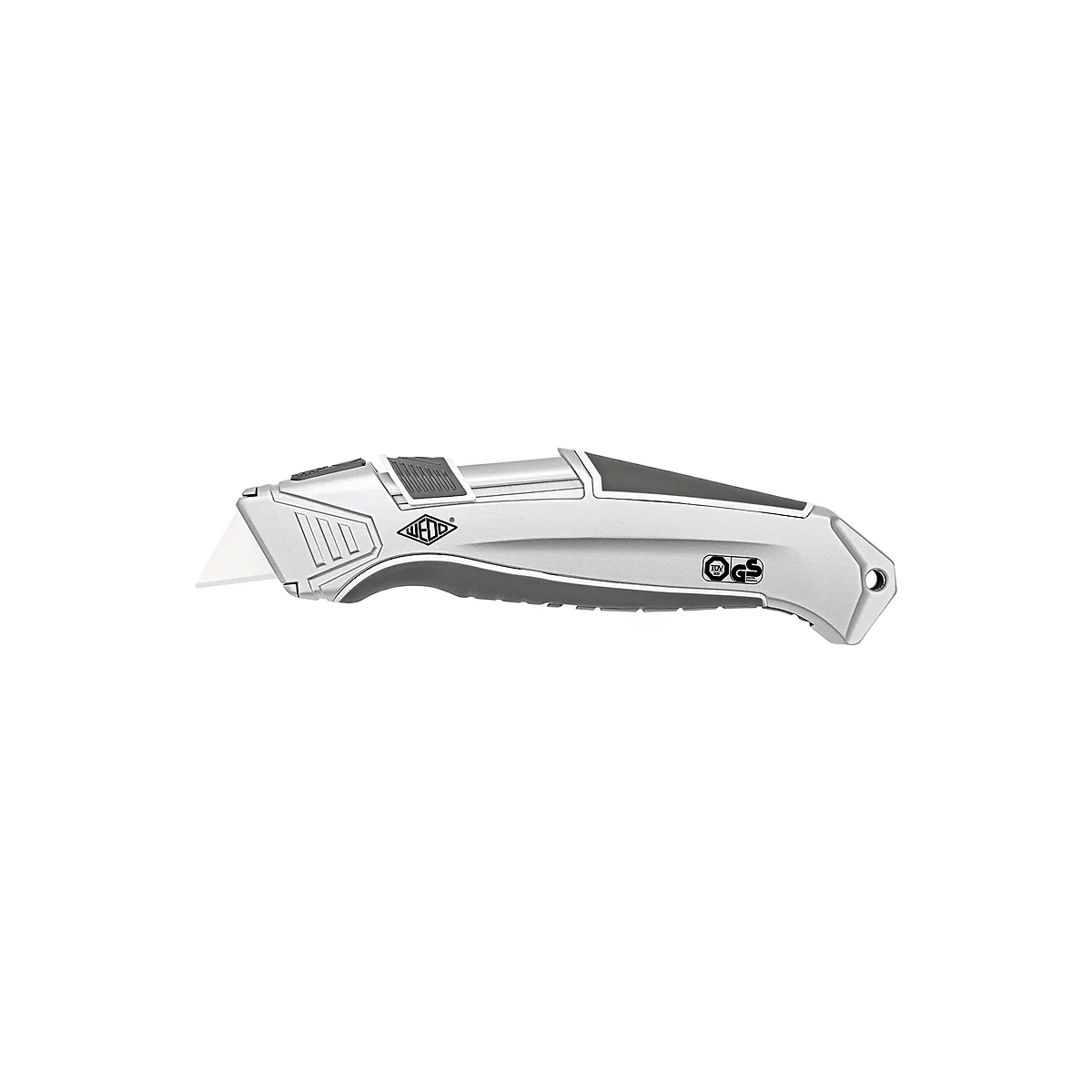 Keramisch veiligheidsmes Wedo® CERA-Safeline® Safety Cutter ALU, mes trekt automatisch in, rechts-/linkshandigen, Reservemesjes