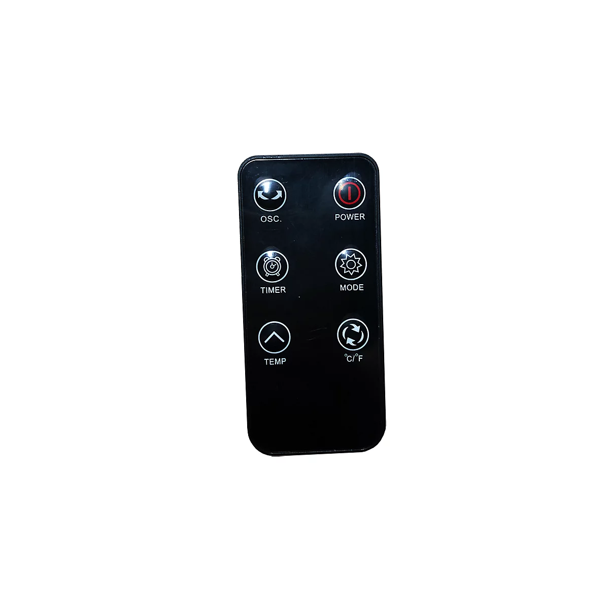 Keramische luchtverhitter MERSIN, 2000 W, 3 warmtestanden, horizontale oscillatie, LCD touch-functie, 12 uurs timer, afstandsbediening, zwart-wit