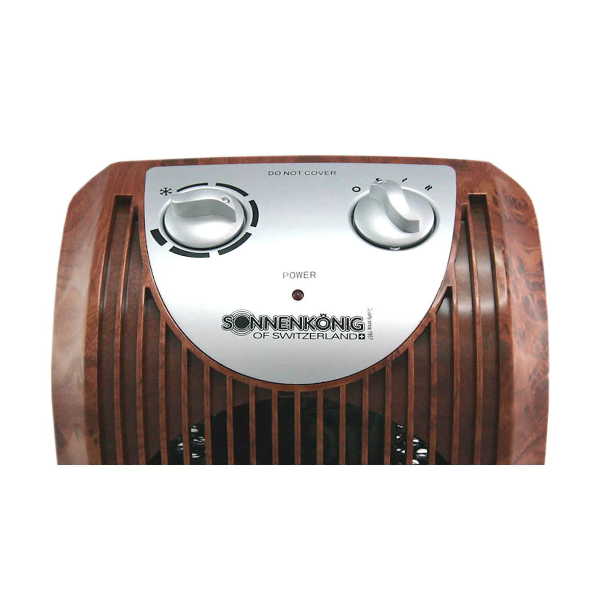 Keramische luchtverhitter WOODY 2, 1000/2000 W, 2 warmtestanden &amp; 1 ventilatiestand, oscillerend, thermostaat, B 210 x D 300 x H 150 mm, houtmotief