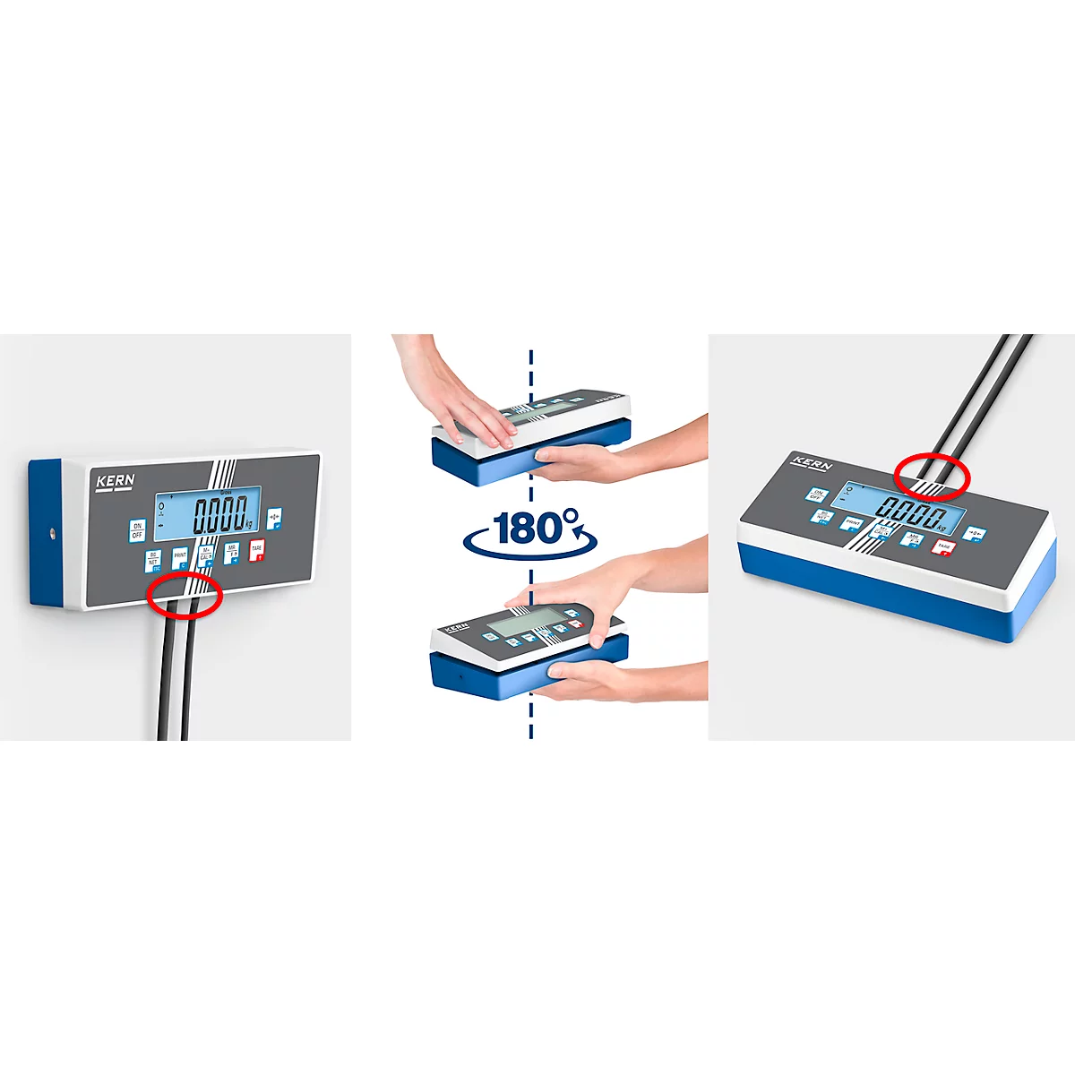 KERN Balance pour colis EOC 60K-3A - balance à plate-forme précise pour charges plus élevées, étendue de pesée 60 kg, IP65