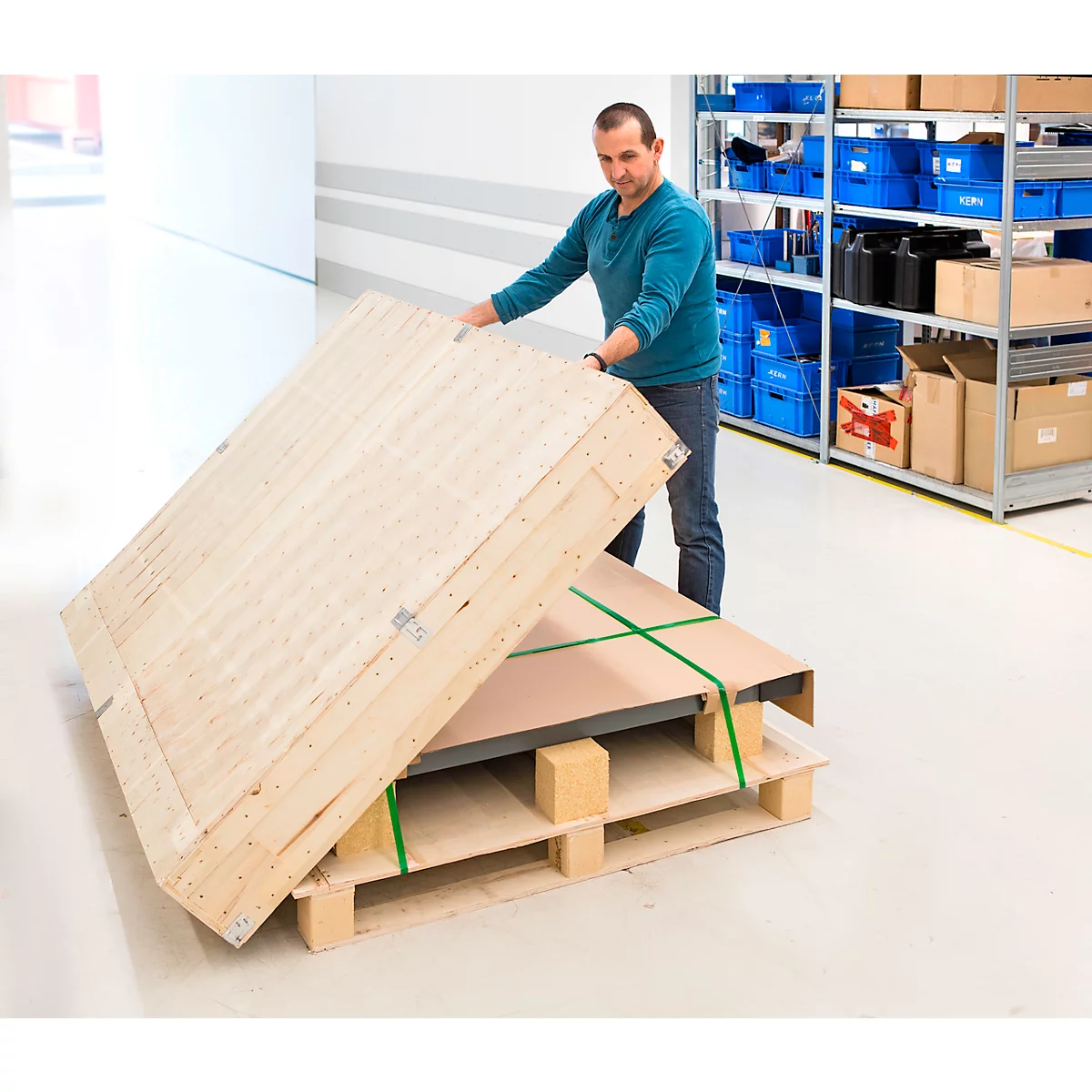 KERN Bodenwaage BID 1T-4LM, Wägebereich 1500 kg, Ablesbarkeit 0,5 kg, großes Format, IP67