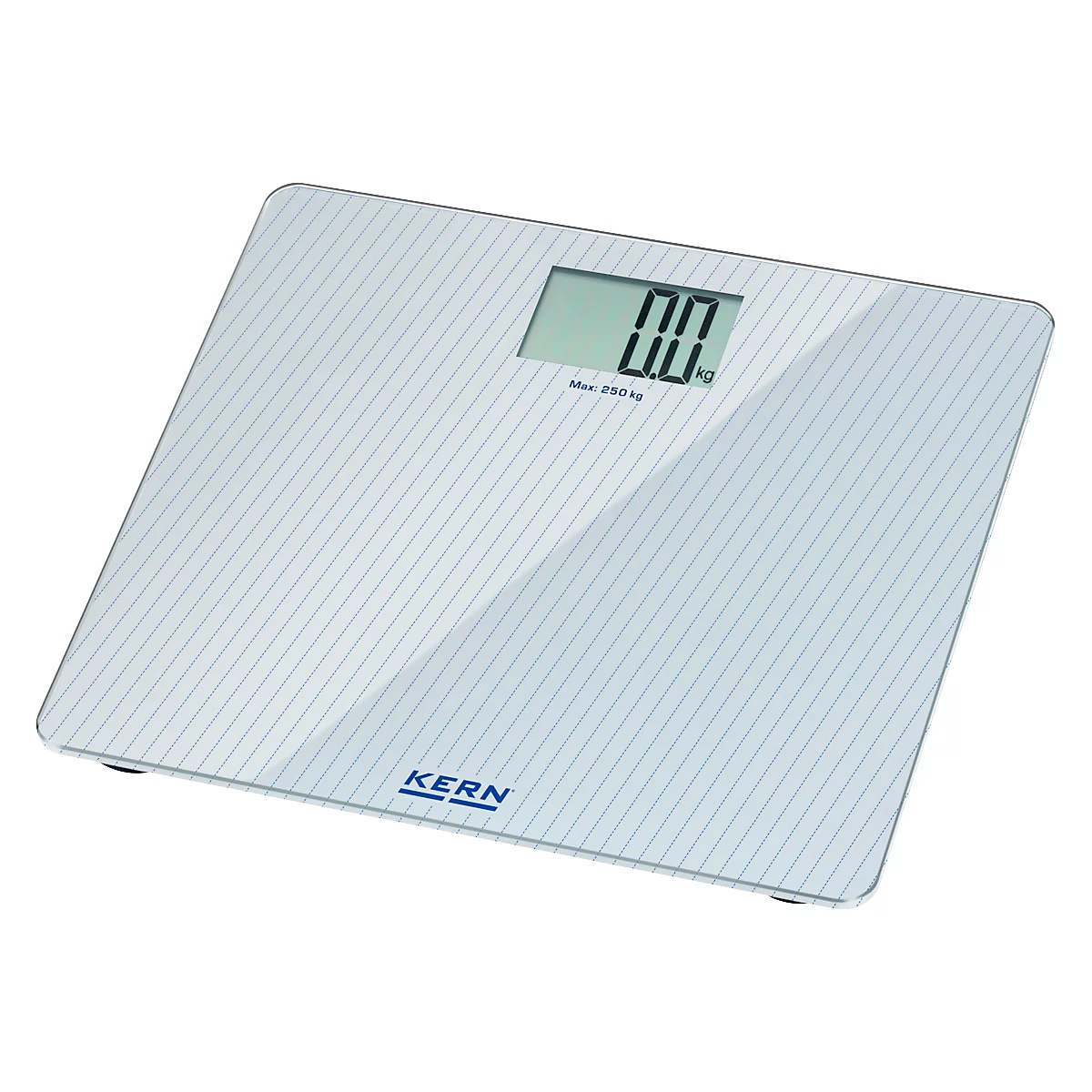 Digitale Personenwaage mit Anzeige 0.0 kg. Das Display und das Logo von KERN sind sichtbar.