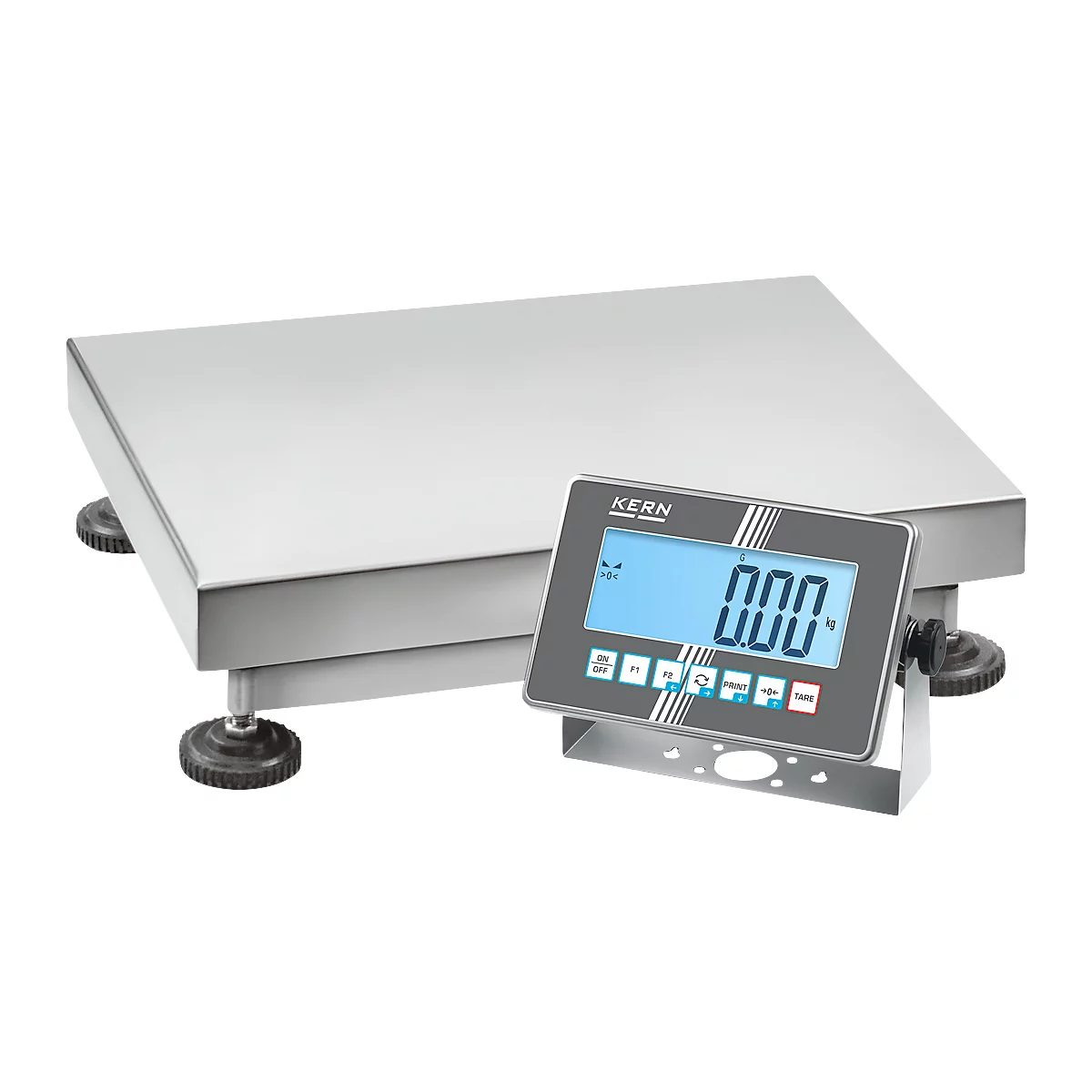 KERN SXC 100K-2 – Edelstahl-Plattformwaage, Wägebereich 150 kg, Ablesbarkeit 0,01 kg, Schutzklasse IP68