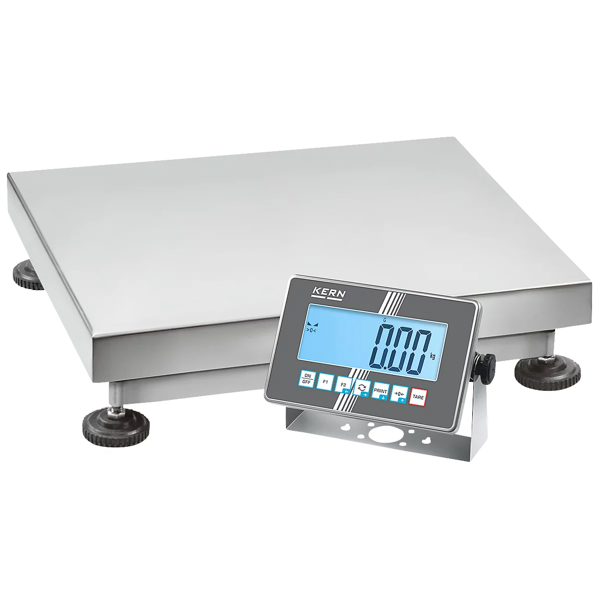 KERN SXC 100K-2L – Edelstahl-Plattformwaage, Wägebereich 150 kg, IP68, mit großem LCD-Display, Industrie 4.0
