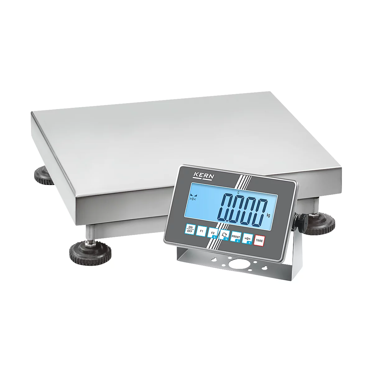 KERN SXC 10K-3L – Edelstahl-Plattformwaage, Wägebereich 15 kg, Ablesbarkeit 0,001 kg, IP68, großes LCD-Display