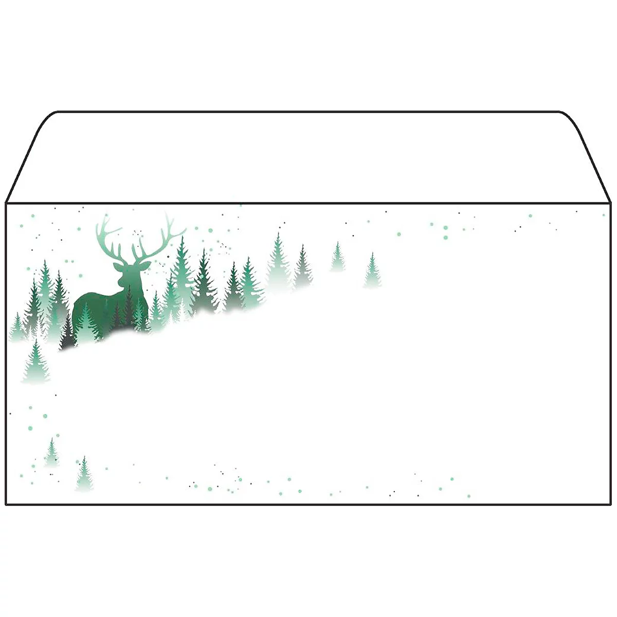 Kerst-enveloppe 'Christmas Forest', 25 enveloppen zonder venster, DIN-lang, inkjet &amp; laserprinter