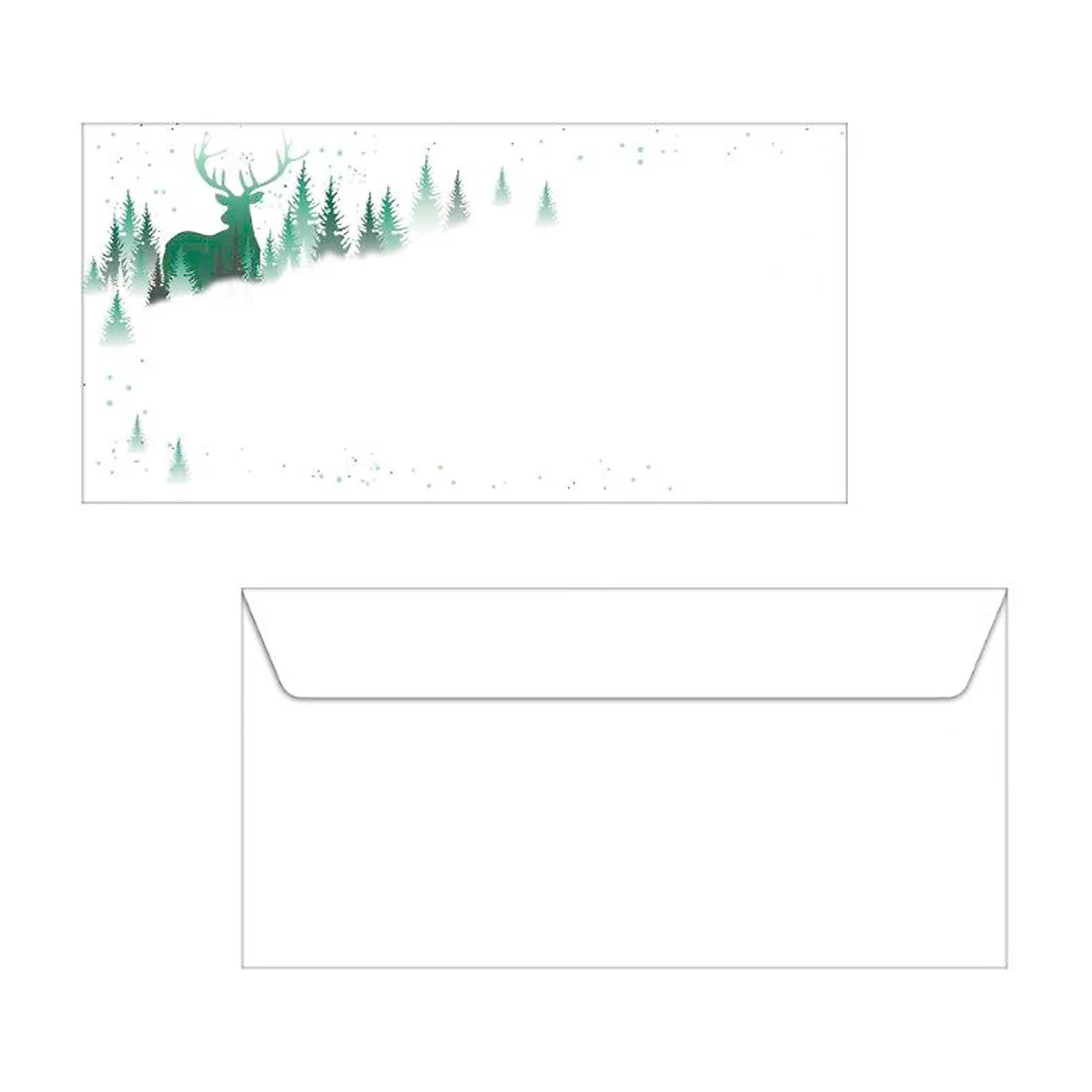 Kerst-enveloppe 'Christmas Forest', 25 enveloppen zonder venster, DIN-lang, inkjet &amp; laserprinter