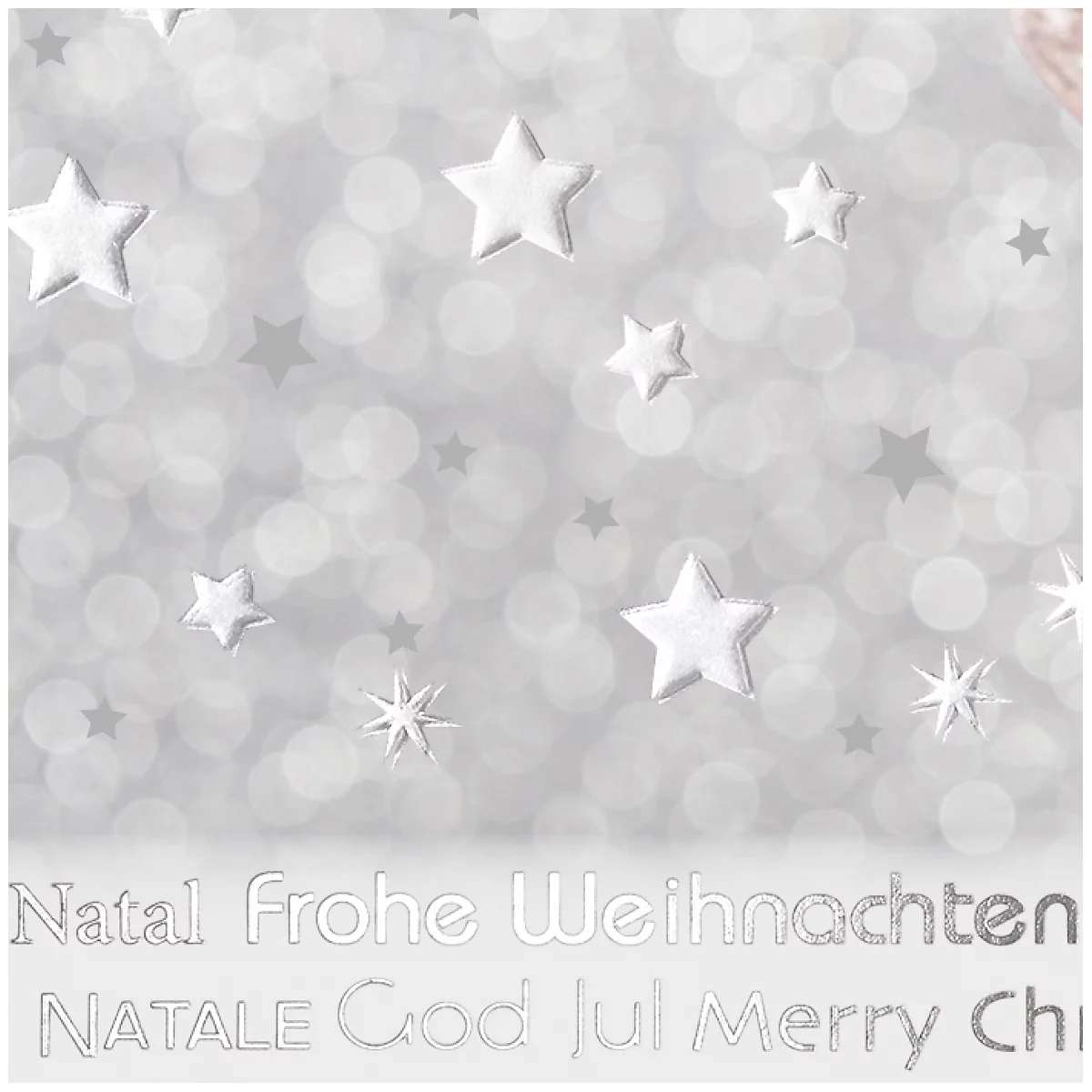 Kerstkaarten Sigel Rose Star, 10 stuks, incl. enveloppe, zilver/blauw reliëf, glanzend karton, DIN A6