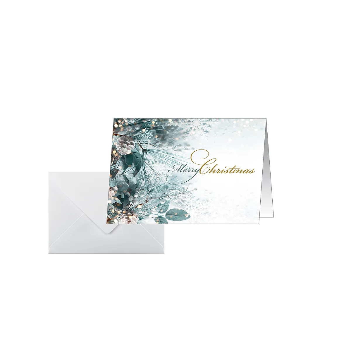 Kerstmotief kaart 'Eucalyptus magic', A6 (A5), 250g/m², 25 stuks, wit karton, inkjet &amp; laser printer