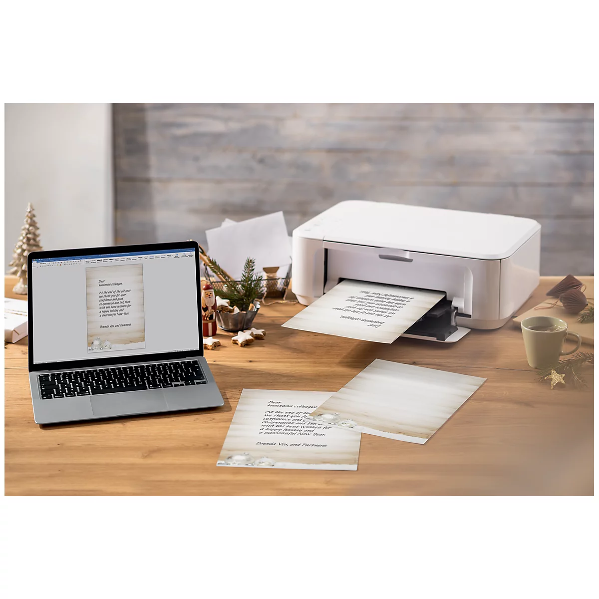 Kerstmotief papier 'Cozy Christmas', 90g fijn papier, FSC Mix Credit, inkjet &amp; laser printer, 100 vellen, DIN A4