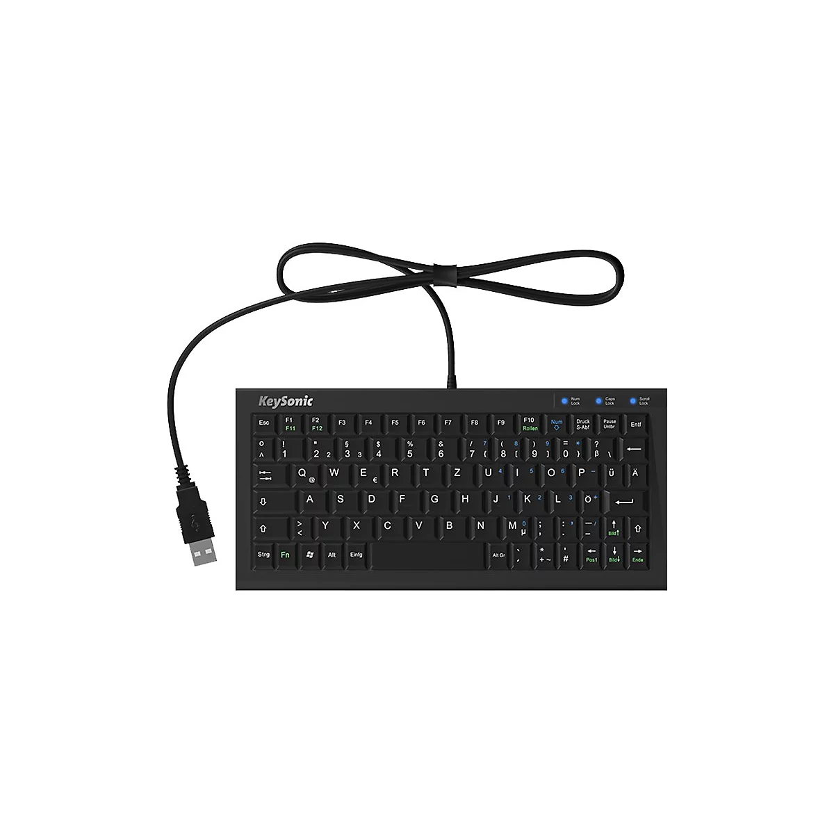 KeySonic ACK-3401U - Tastatur - Deutsch - mattschwarz