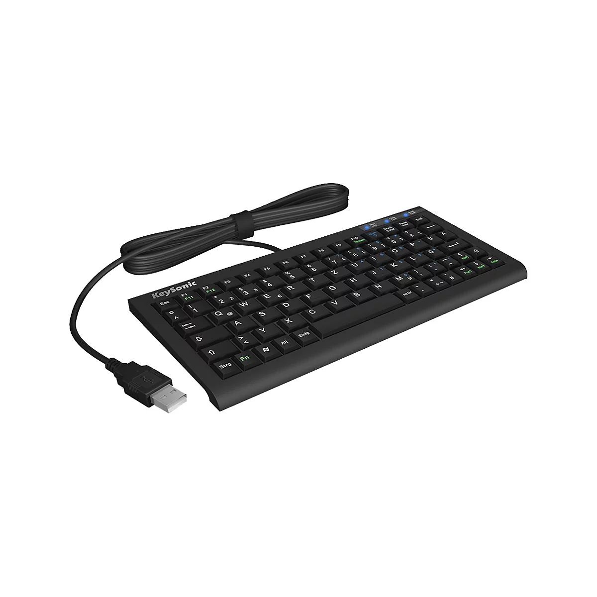 KeySonic ACK-3401U - Tastatur - Deutsch - mattschwarz