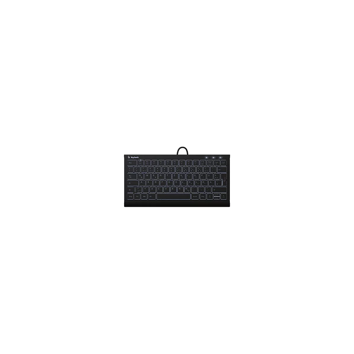 KeySonic KSK-5011ELC - Tastatur - Super-Mini - hinterleuchtet - USB - QWERTZ