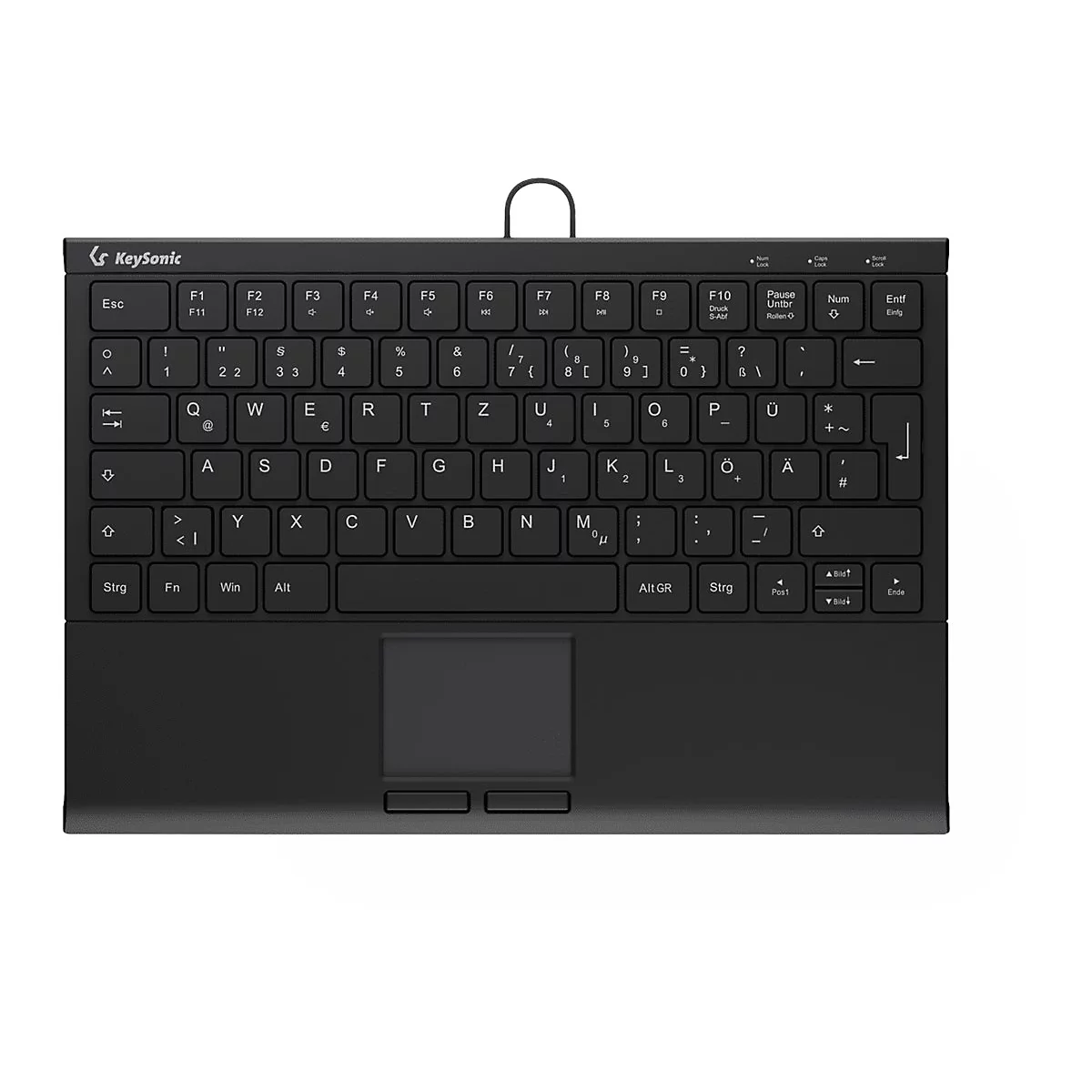 KeySonic KSK-5211ELU - Tastatur - Mini - mit 2-Tasten-Touchpad - hinterleuchtet - USB